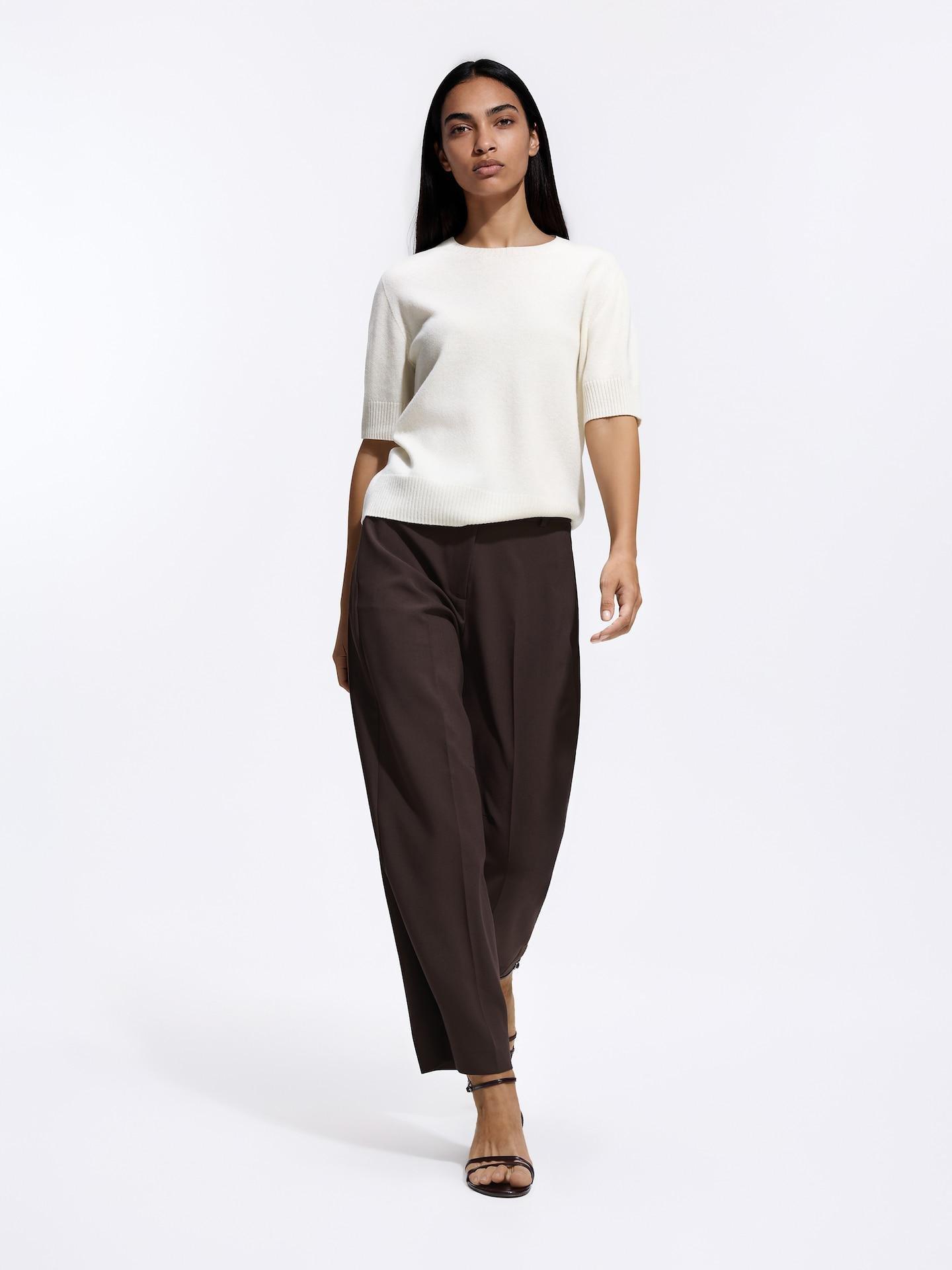 Brown Barrel Leg Trousers, Brown, medium