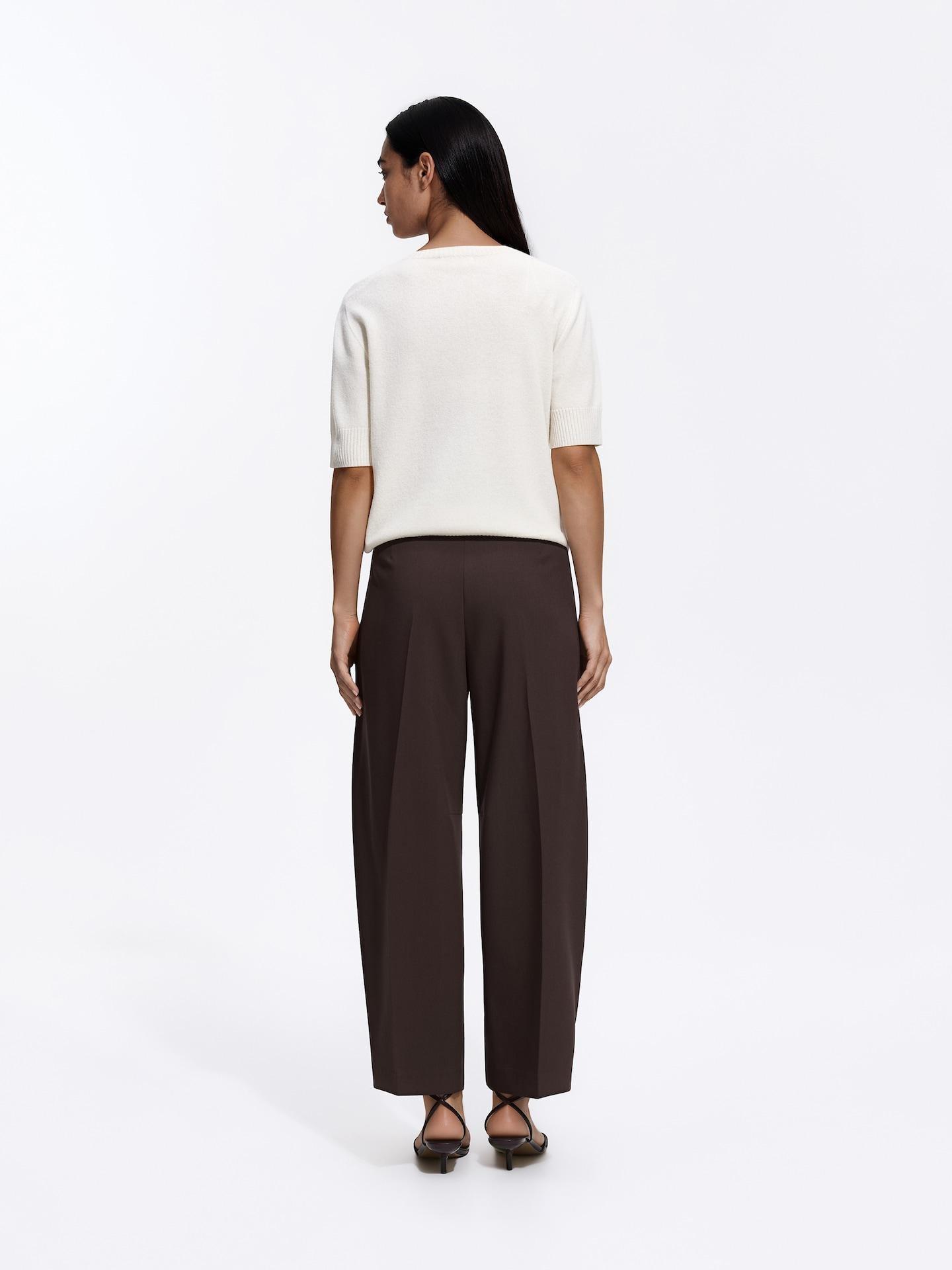 Brown Barrel Leg Trousers, Brown, medium