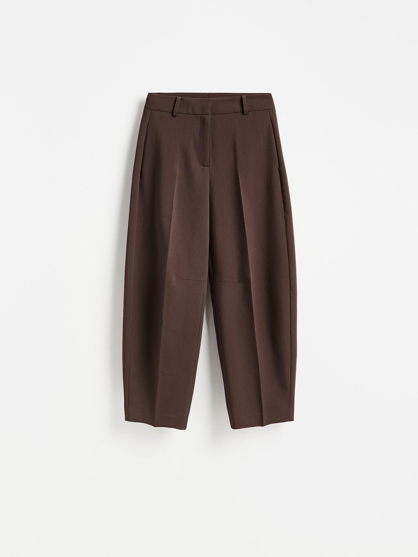 Brown Barrel Leg Trousers, Brown, large image number 3
