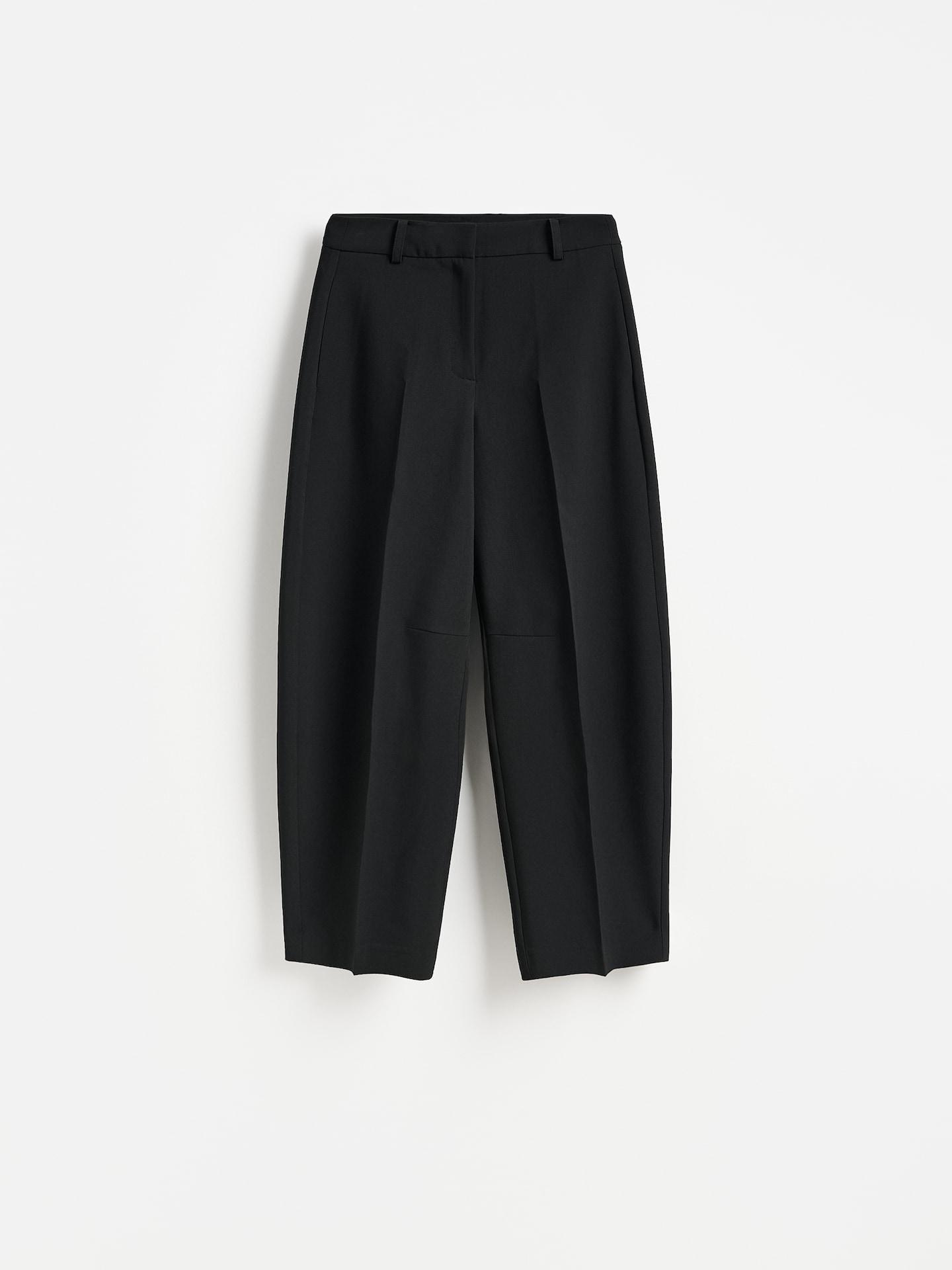 Black Barrel Leg Trousers, Black, large image number 3