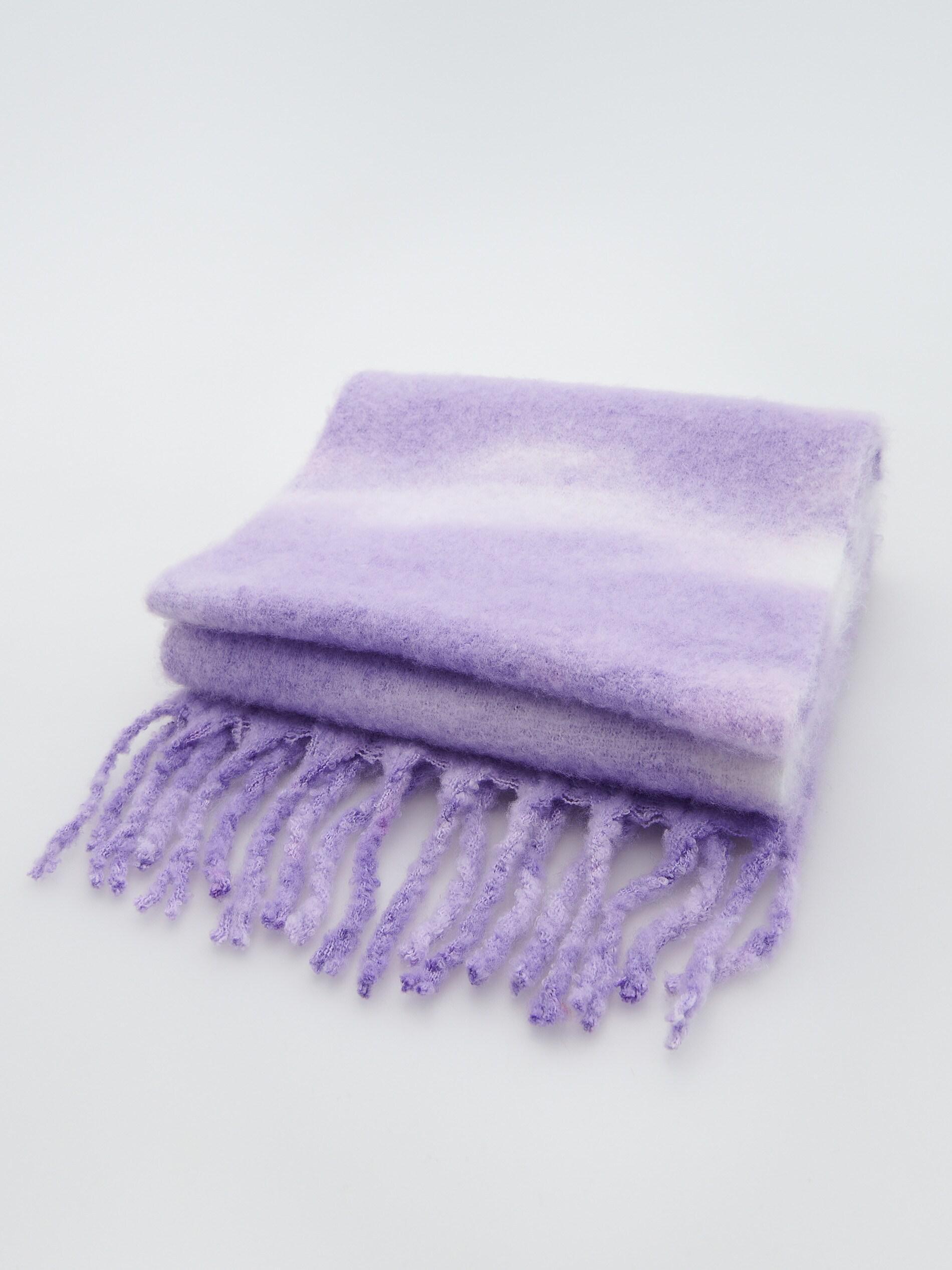 Lavender Soft Scarf With Fringes, Women, , large image number 1