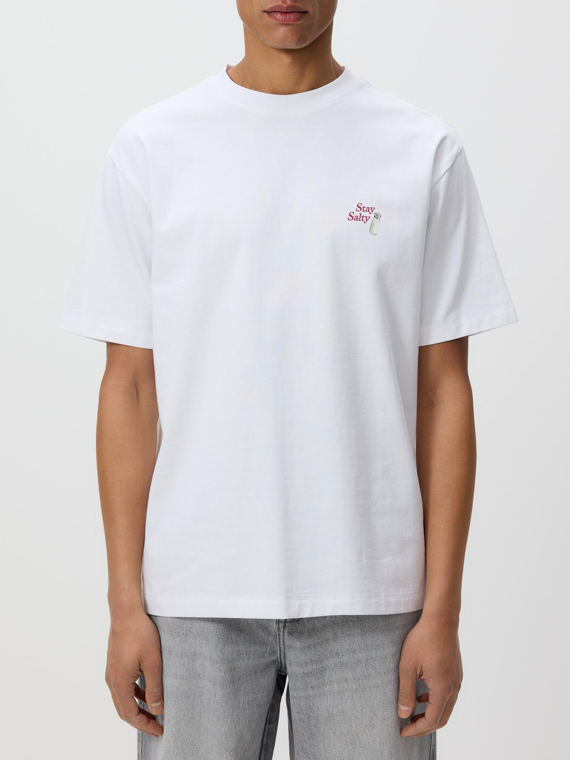 White Relaxed Fit T-Shirt With Back Print, White, large image number 1