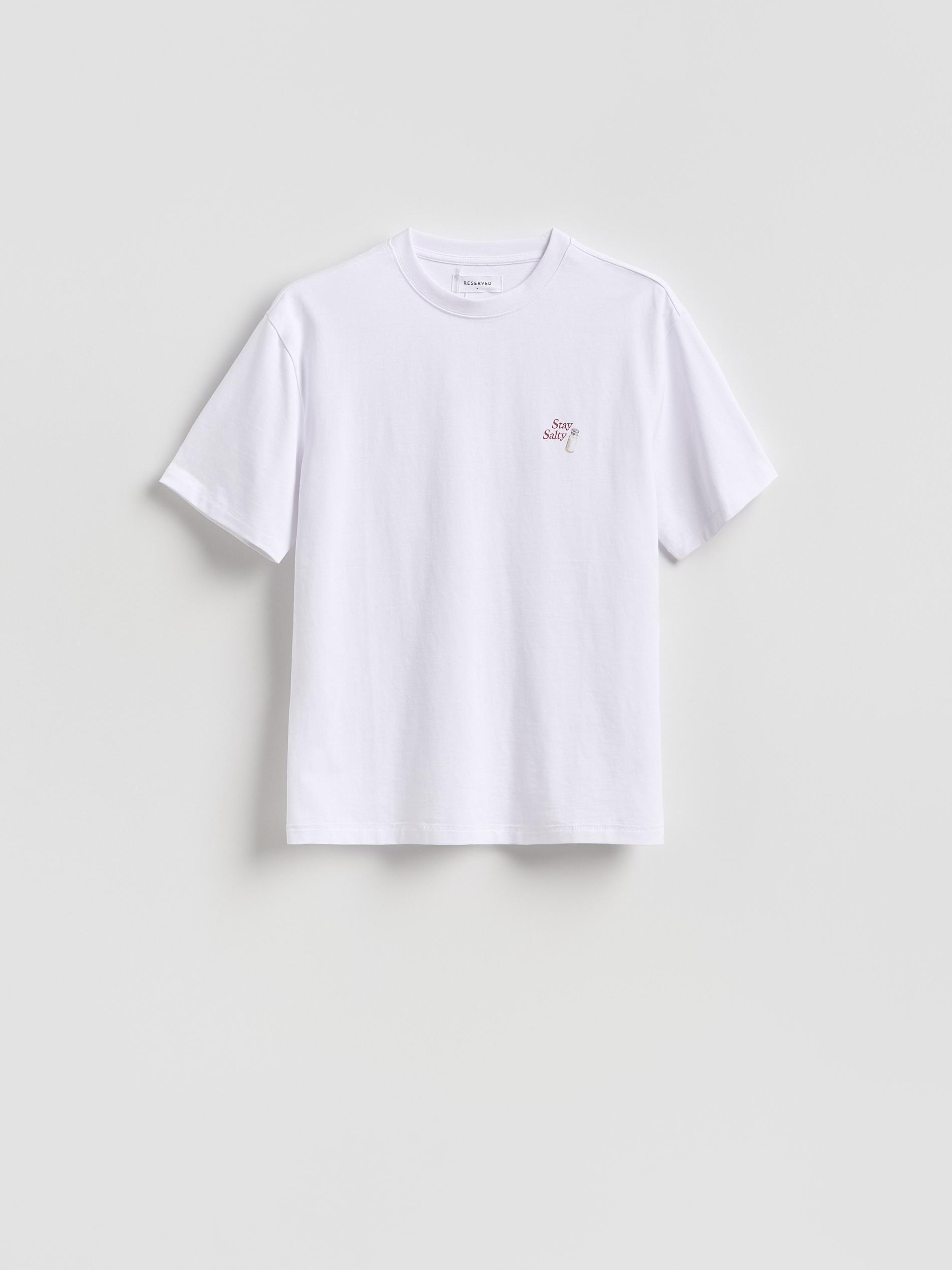 White Relaxed Fit T-Shirt With Back Print, White, large image number 3