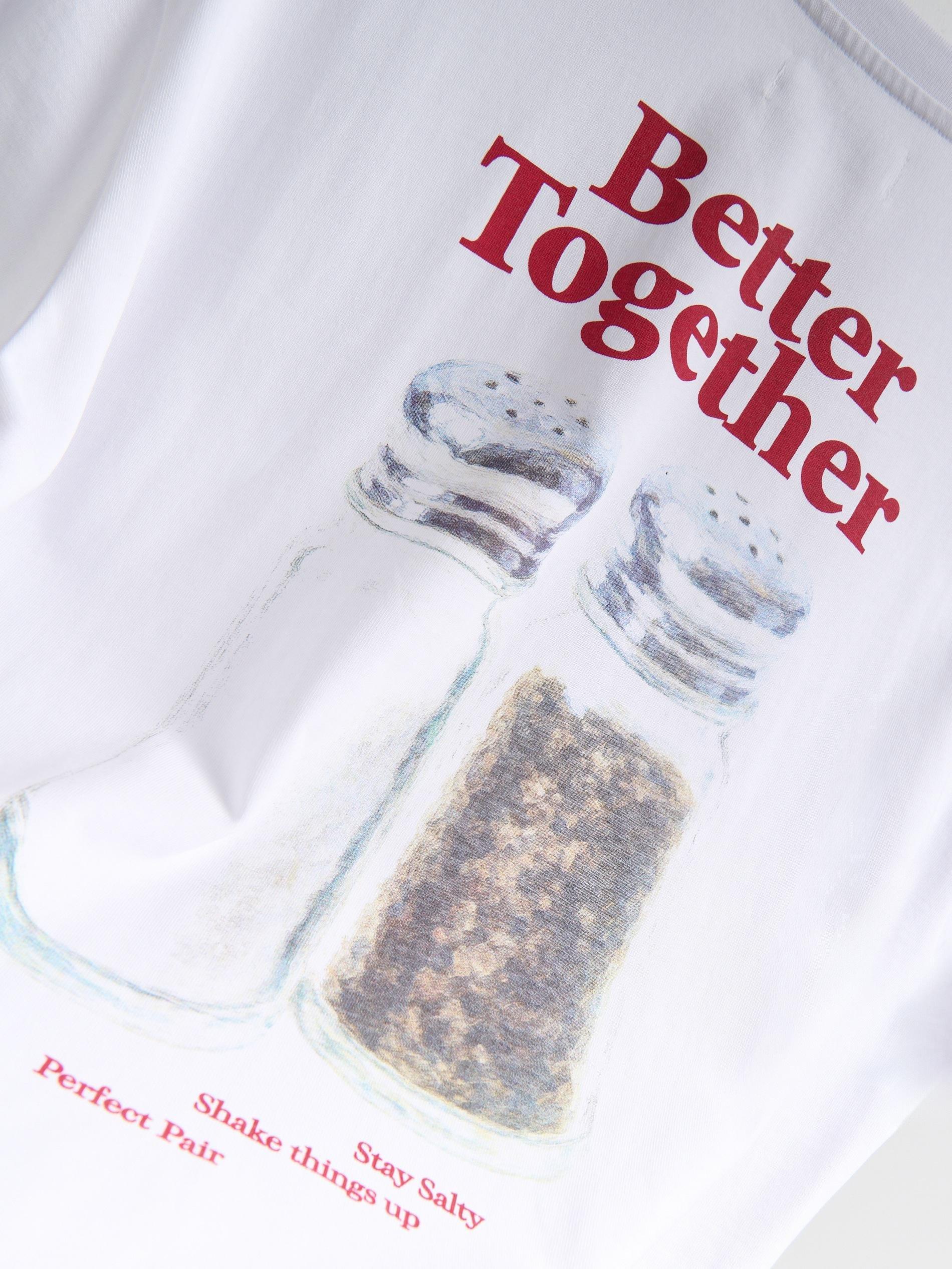 White Relaxed Fit T-Shirt With Back Print, White, large image number 4