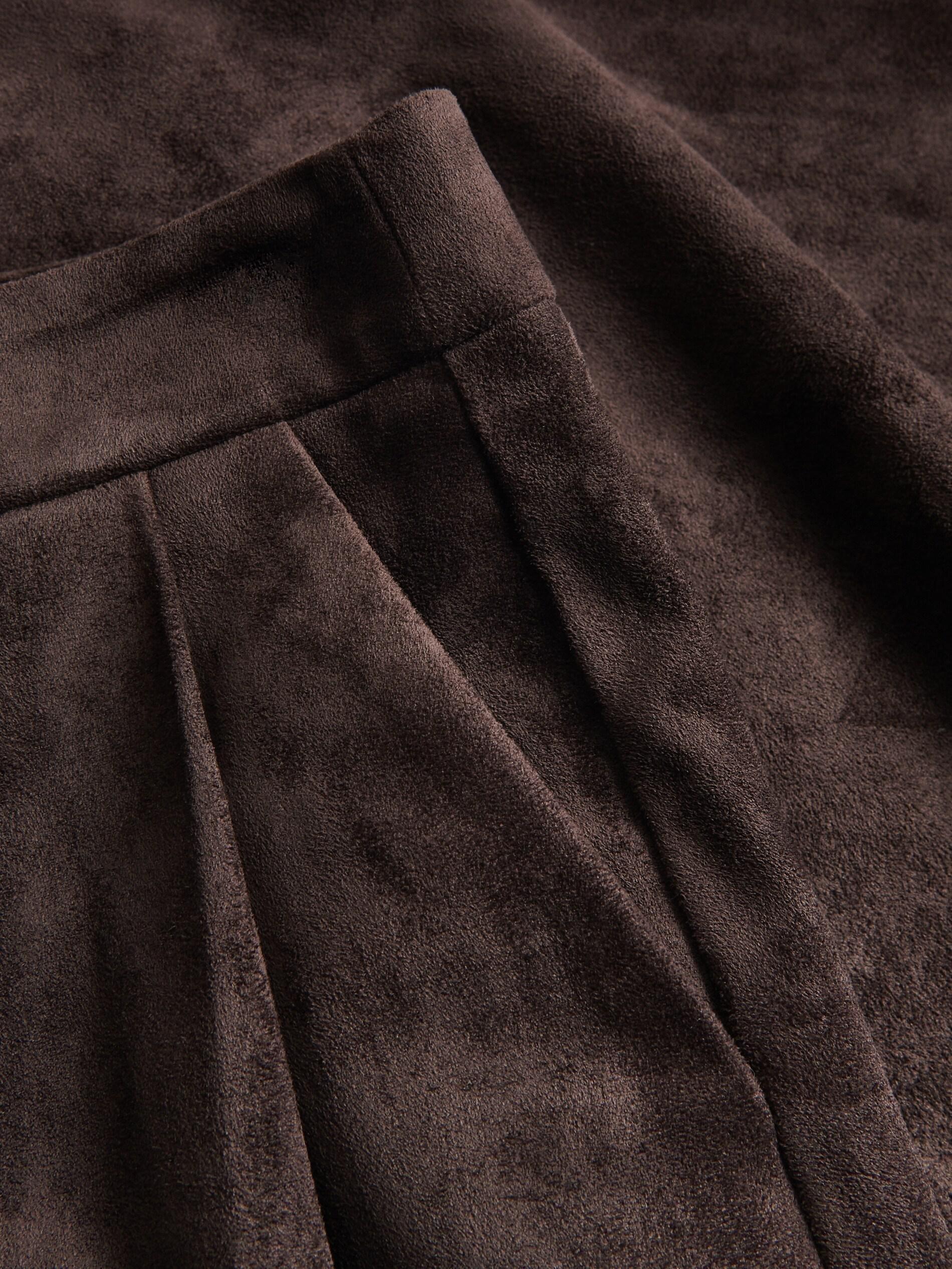 Brown Faux Suede Shorts, Brown, large image number 5