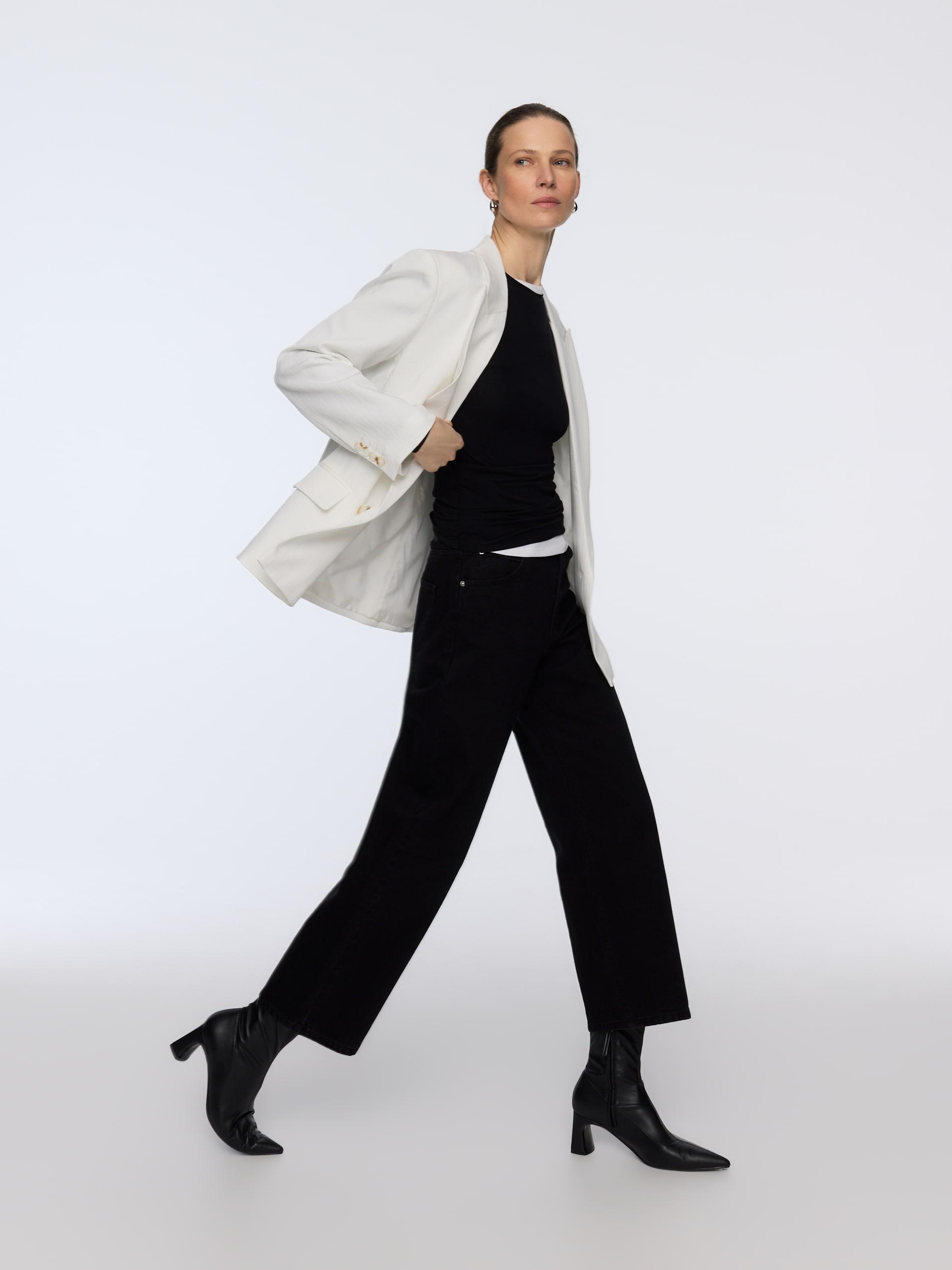 Black Bamboo Fibre Rich Long Sleeve T-Shirt, Black, medium