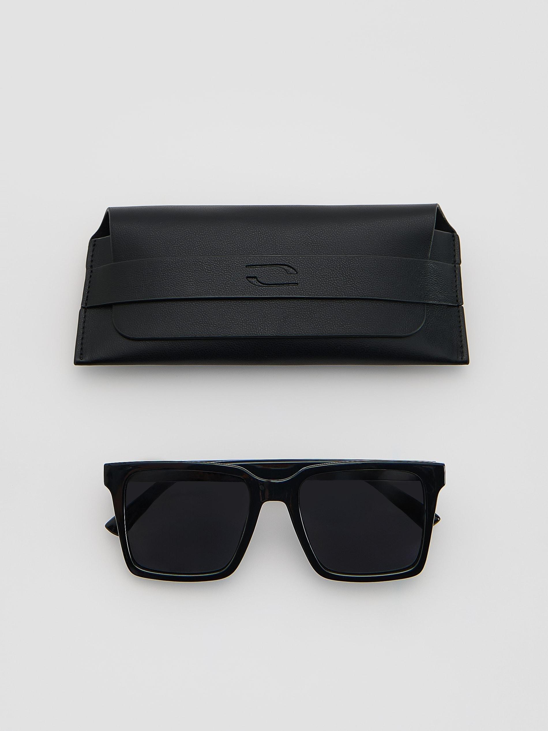 Black Polarized Sunglasses, Black, medium