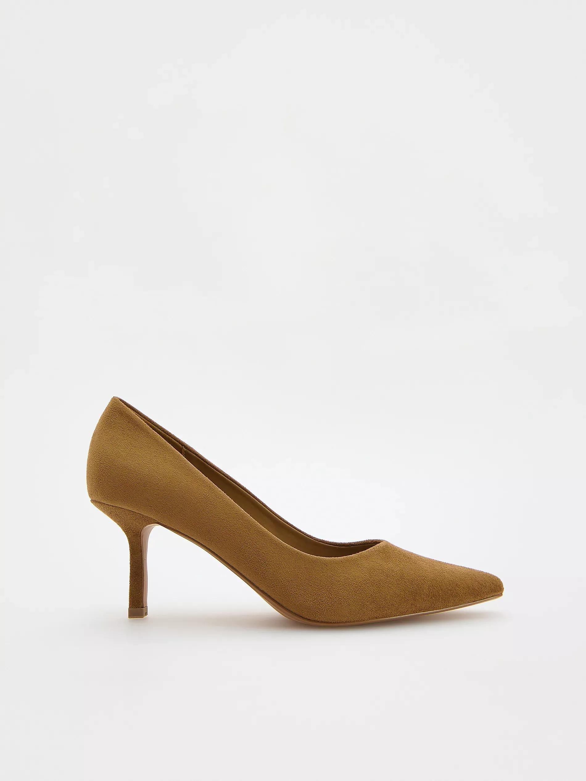 Beige Faux Suede Pumps, , large image number 0