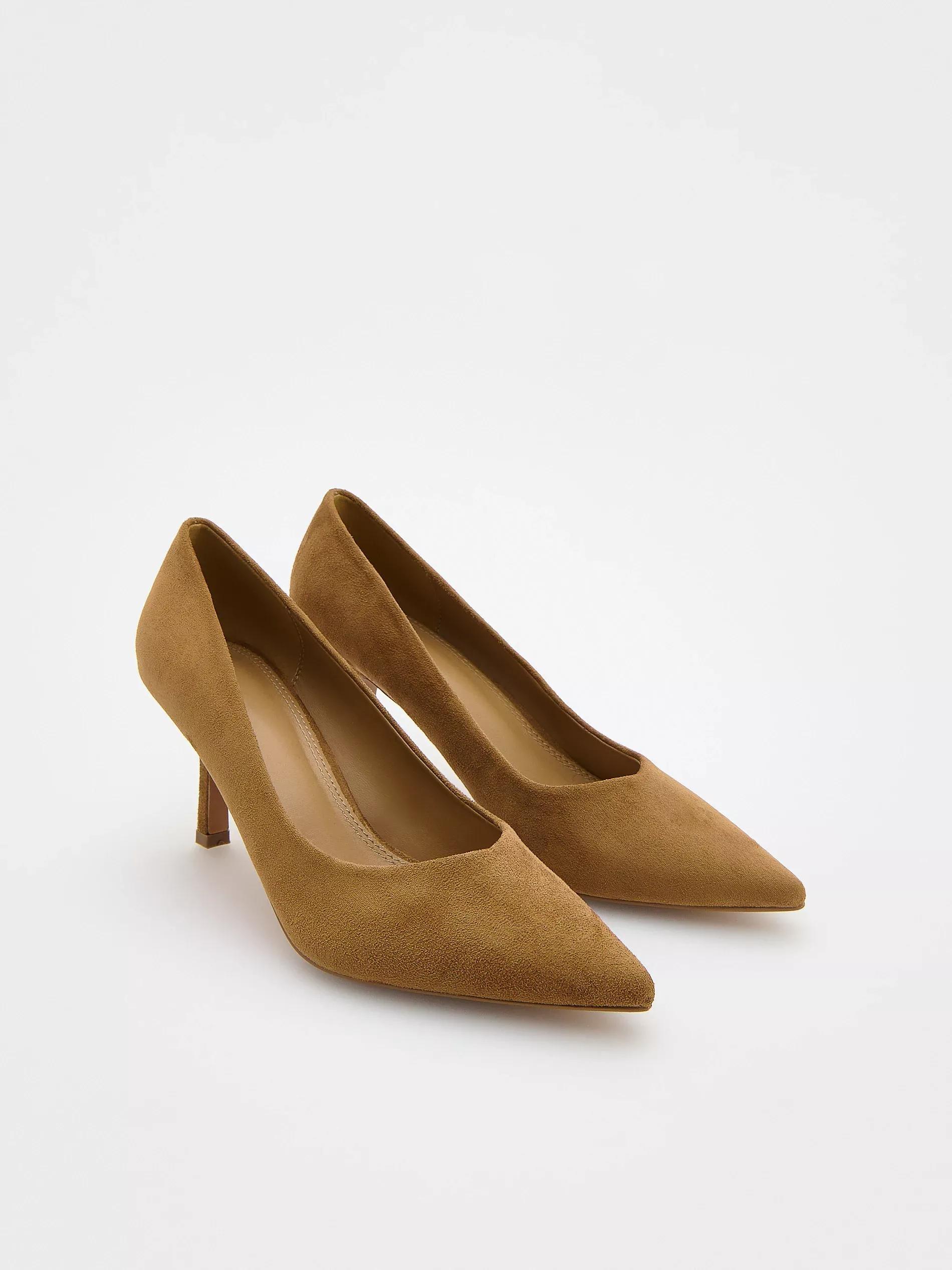 Beige Faux Suede Pumps, , large image number 1