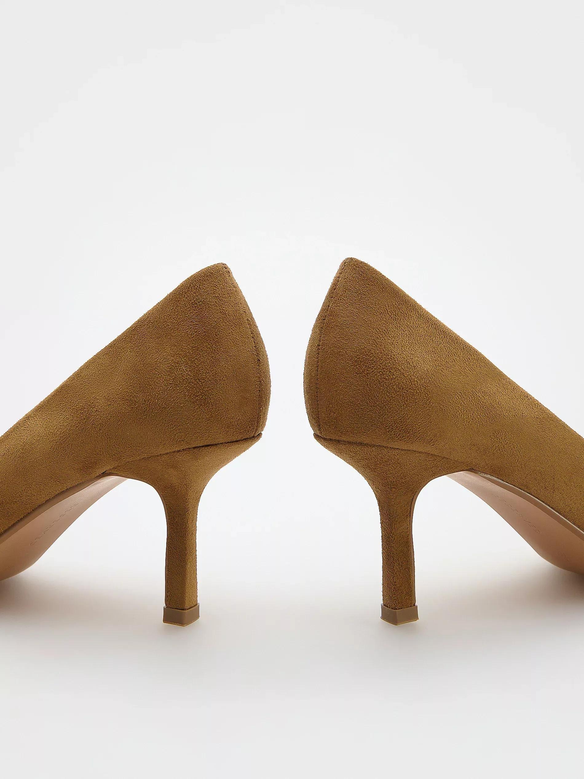 Beige Faux Suede Pumps, , large image number 3