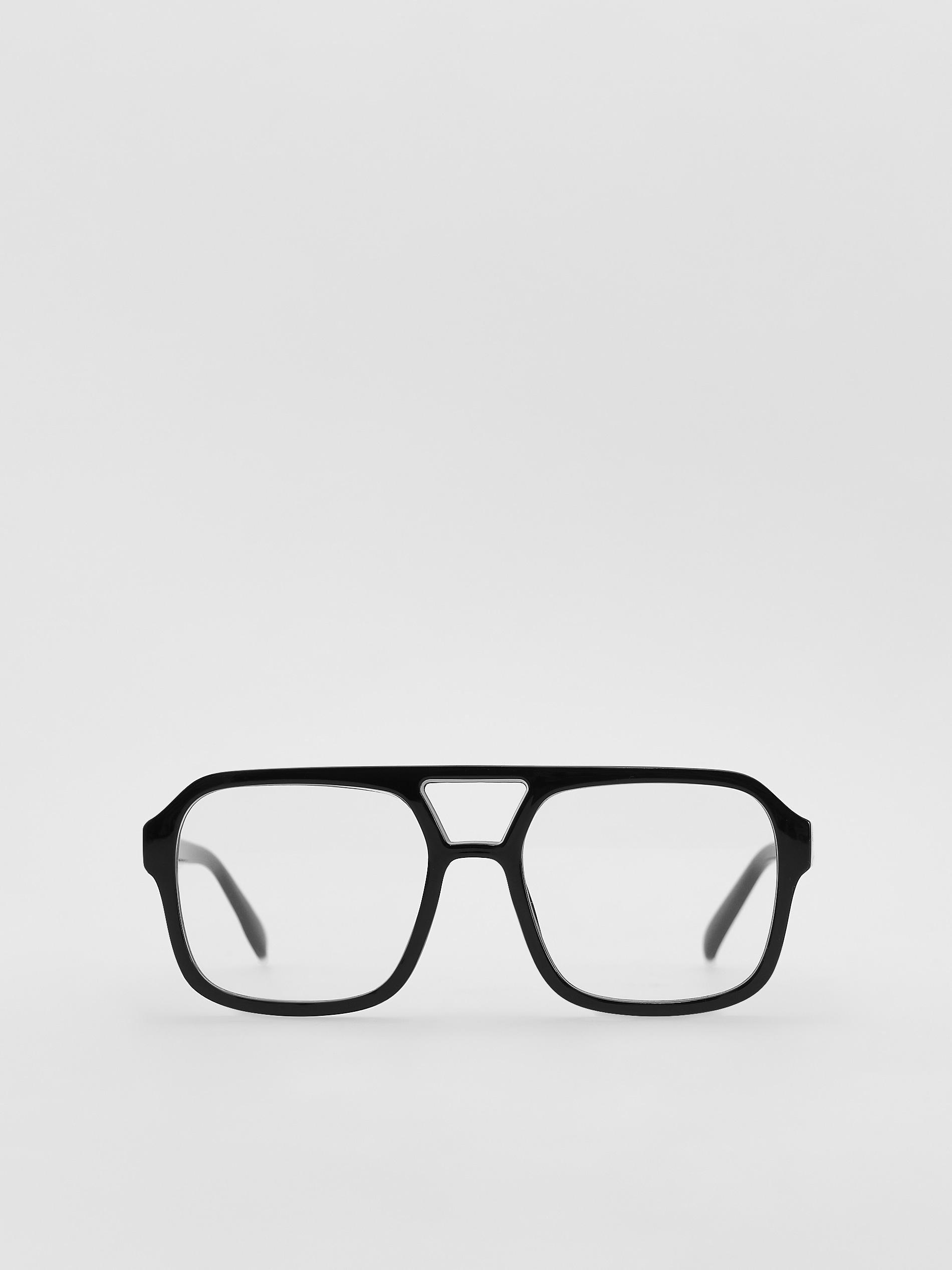 Black Aviator Glasses, Black, medium