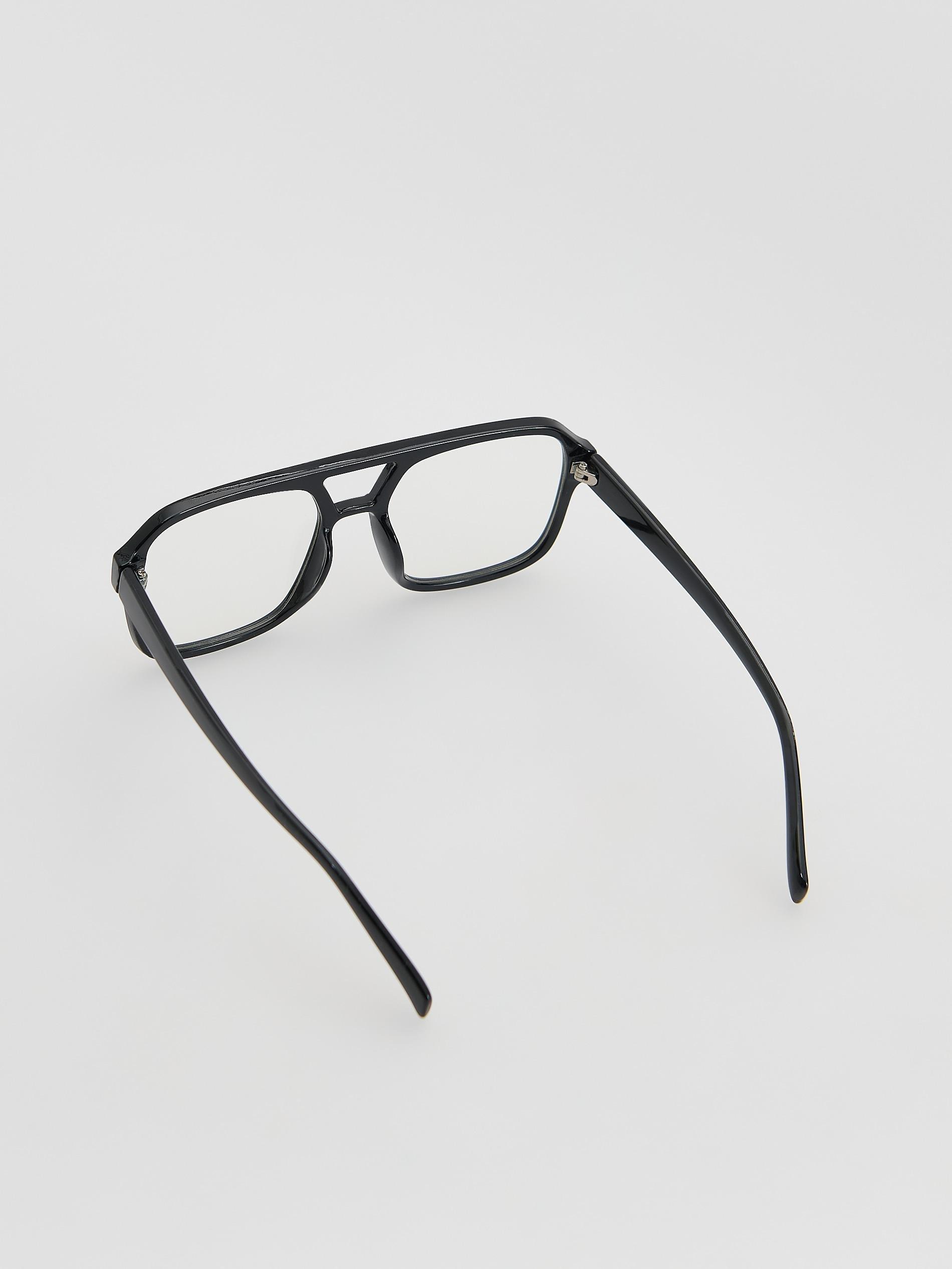 Black Aviator Glasses, Black, large image number 1