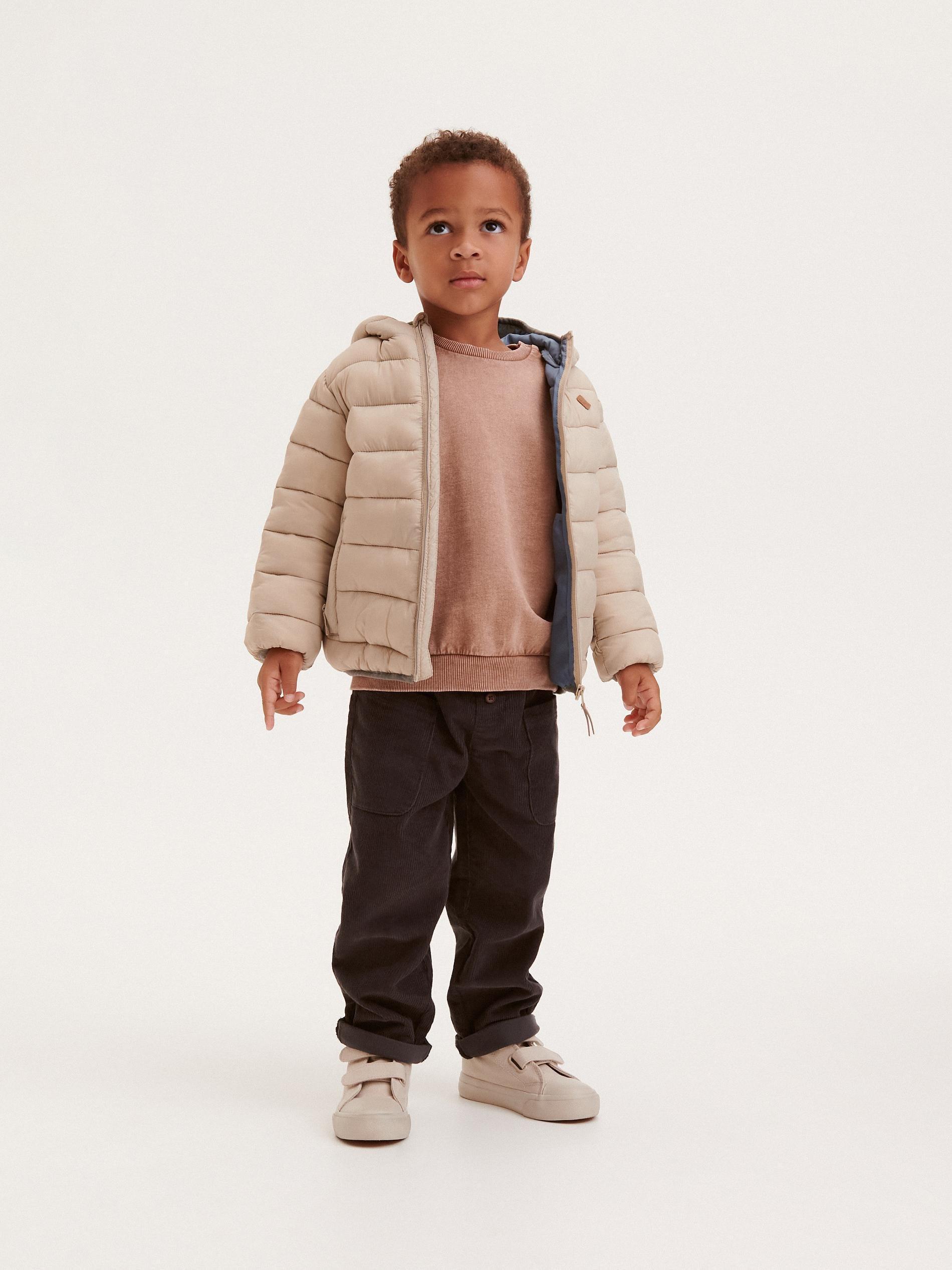 Beige Insulated Quilted Jacket, Kids Boys, , large image number 0