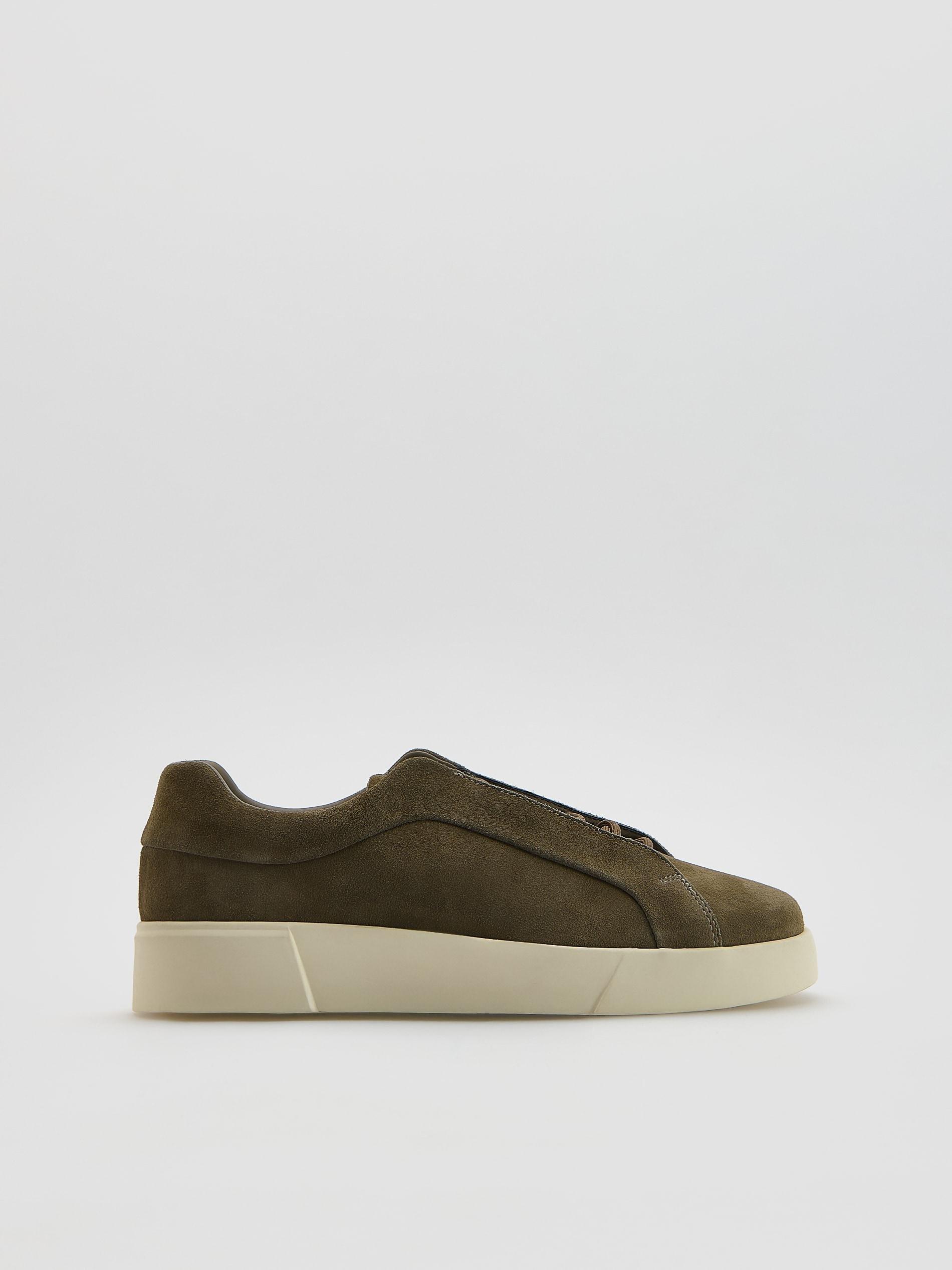 Brown Suede Sneakers, Brown, large image number 1