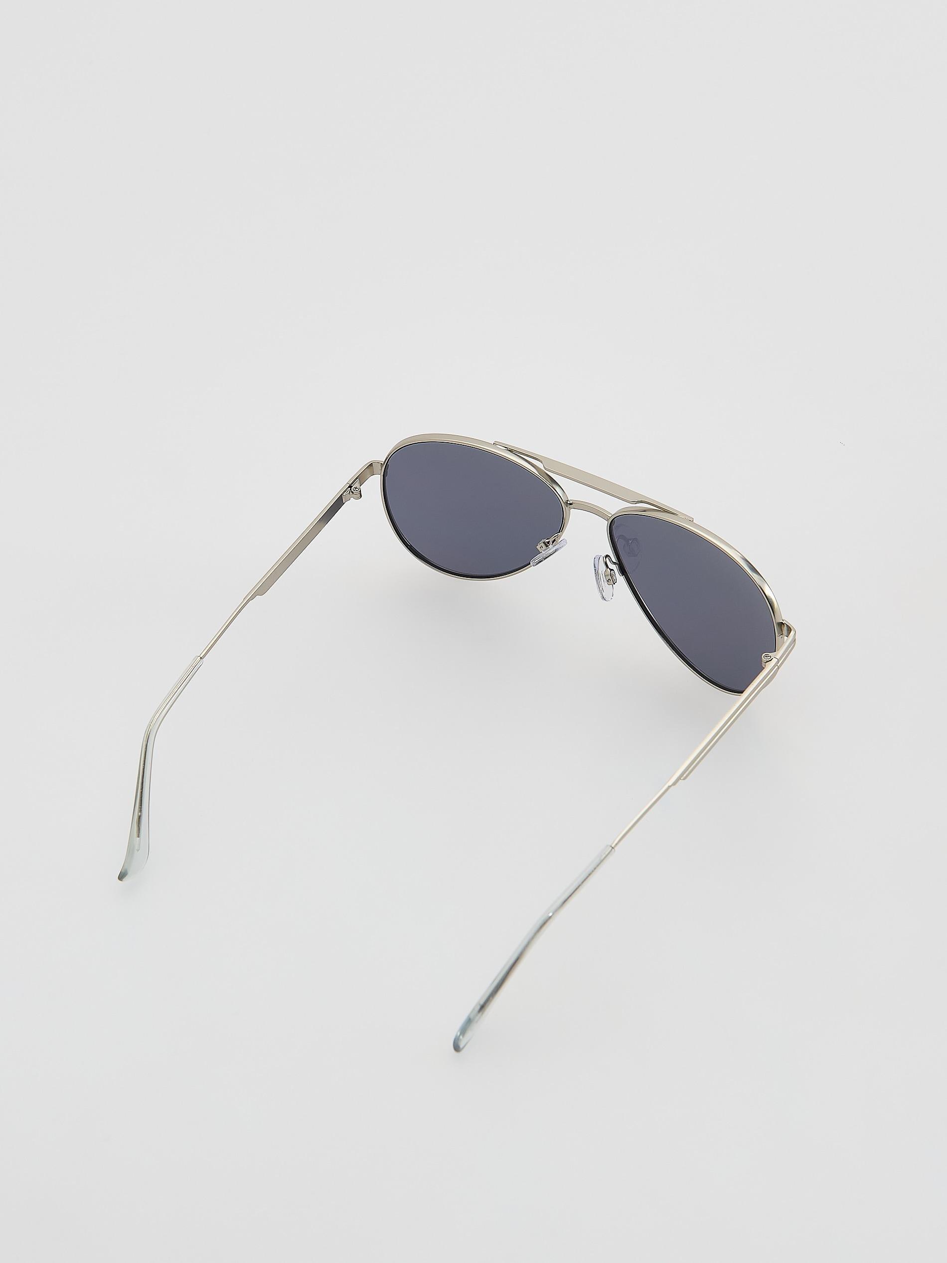 Silver Aviator Sunglasses, Silver, medium