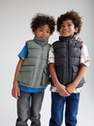 Reserved - Grey Quilted Vest With Pockets, Kids Boys