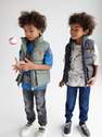 Reserved - Grey Quilted Vest With Pockets, Kids Boys