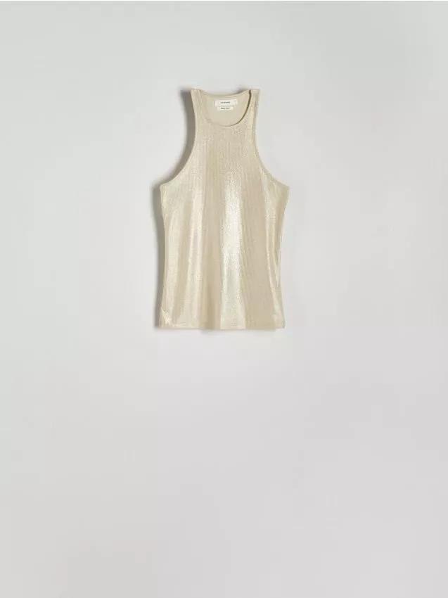 Beige Metallic Effect Top, , large image number 0
