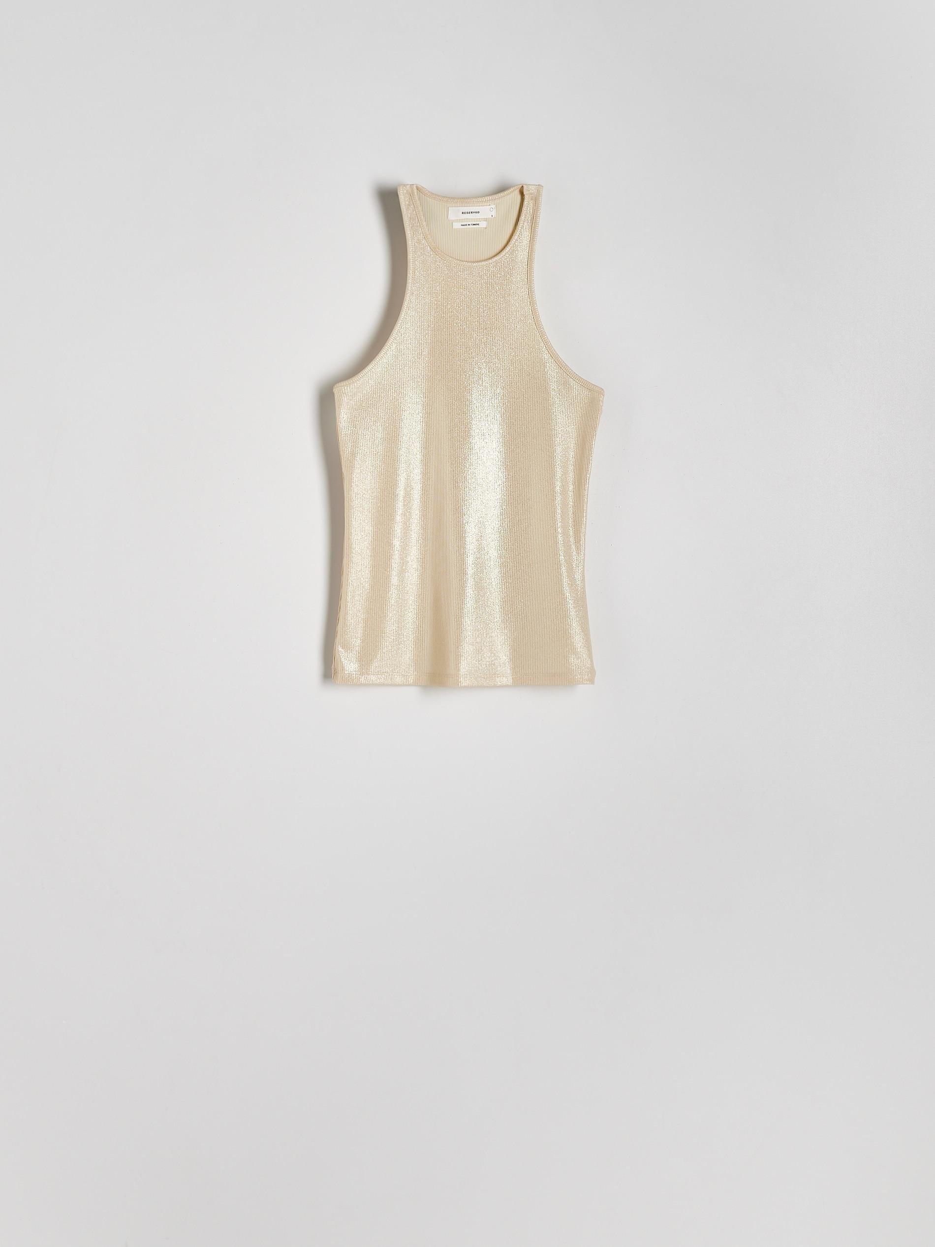 Beige Metallic Effect Top, , large image number 1