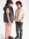 Reserved - Black Quilted Vest With Hood, Kids Boys