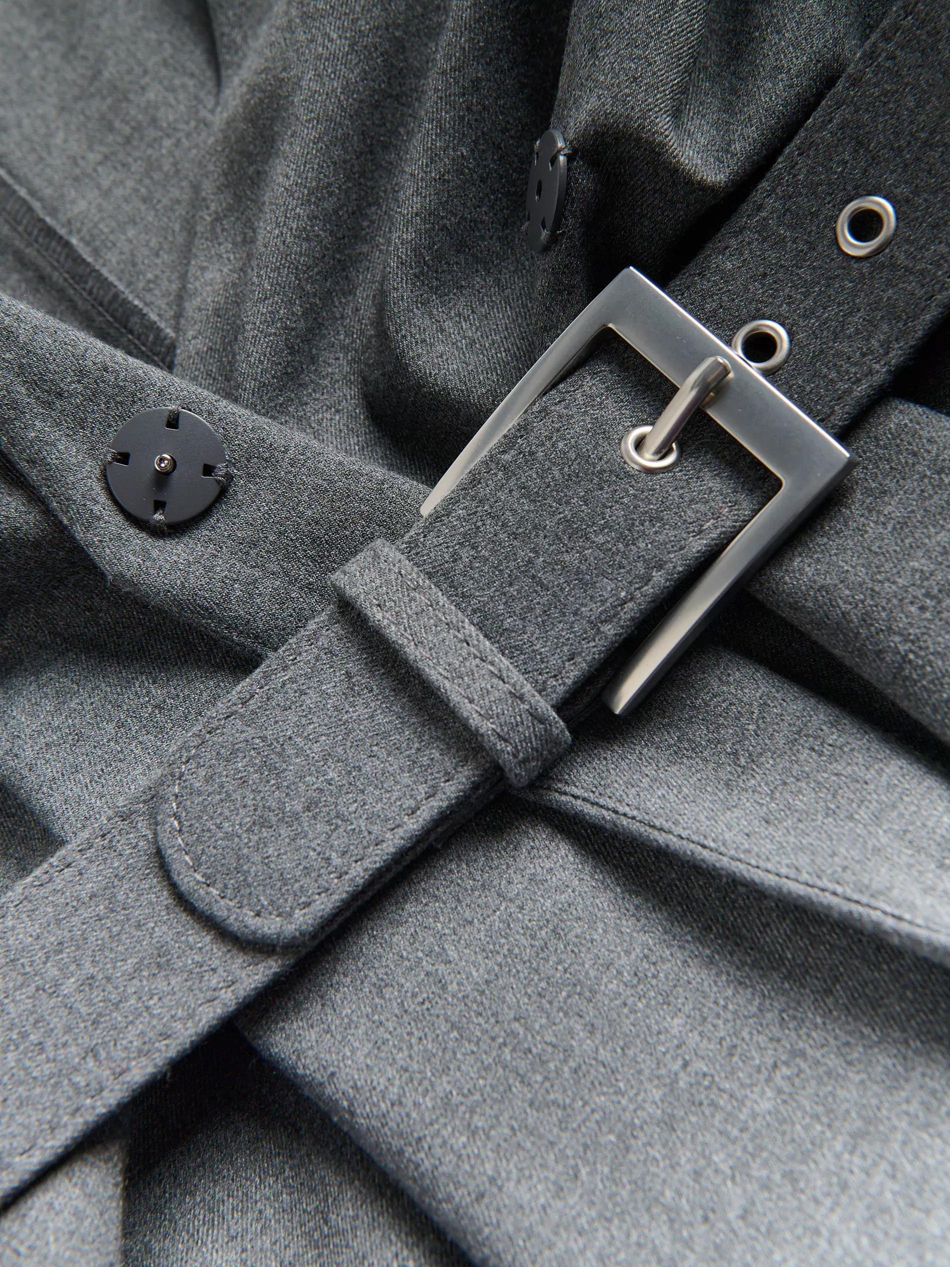 Grey Dress With Belt, Grey, large image number 5