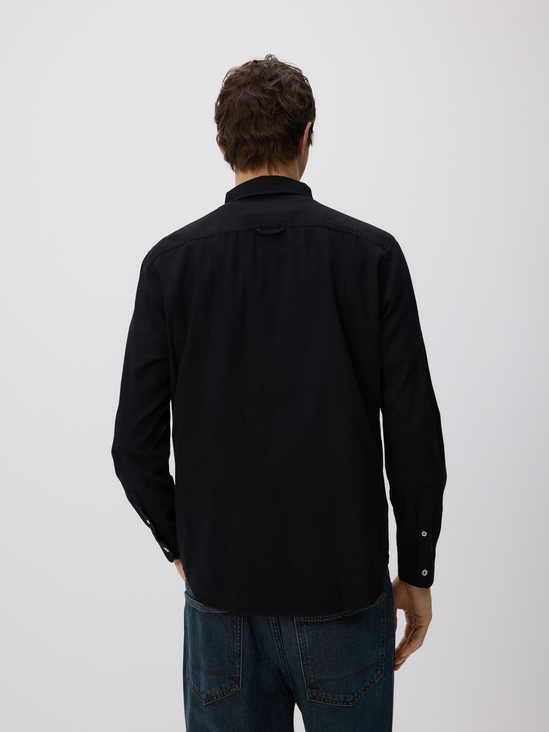 Black Regular Fit Cotton Shirt, Black, large image number 3
