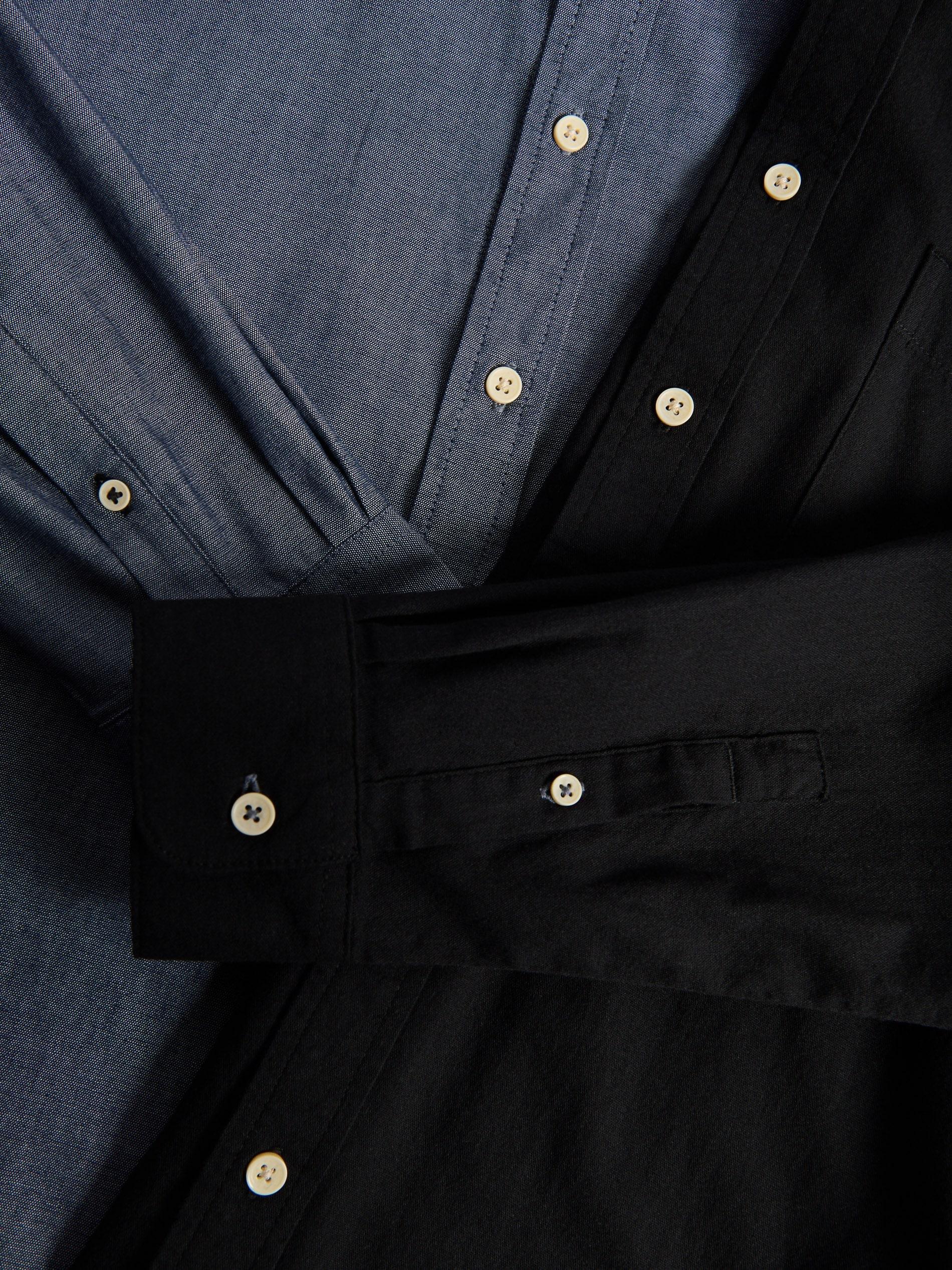 Black Regular Fit Cotton Shirt, Black, large image number 5