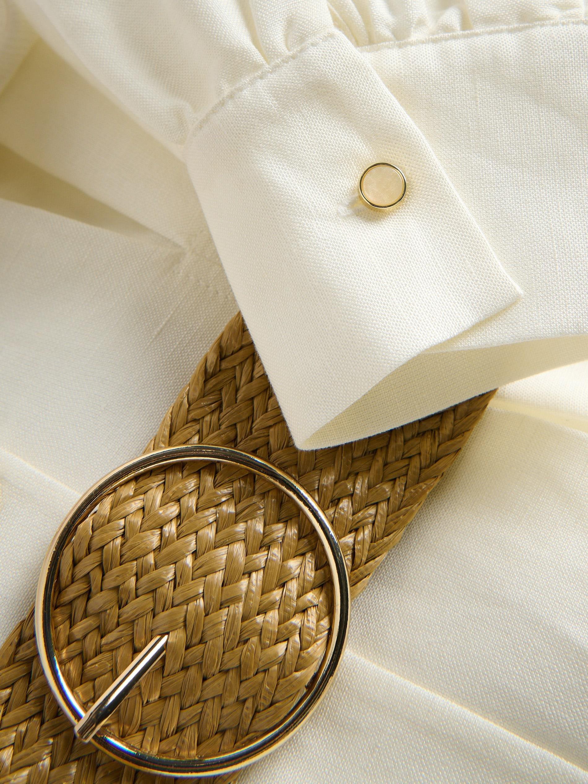 White Linen Rich Dress, White, medium