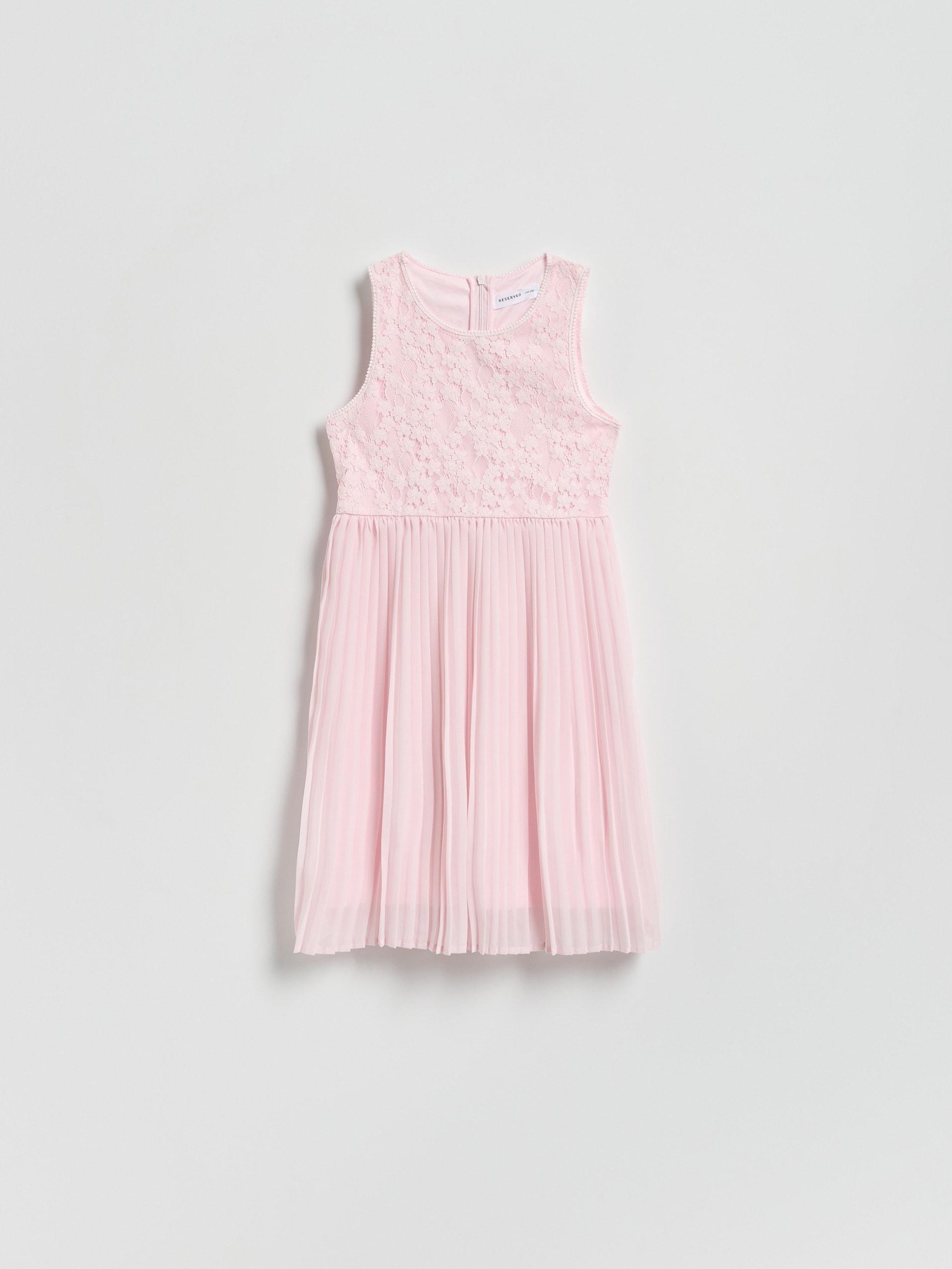 Pink Combined Fabrics Dress, Pink, medium