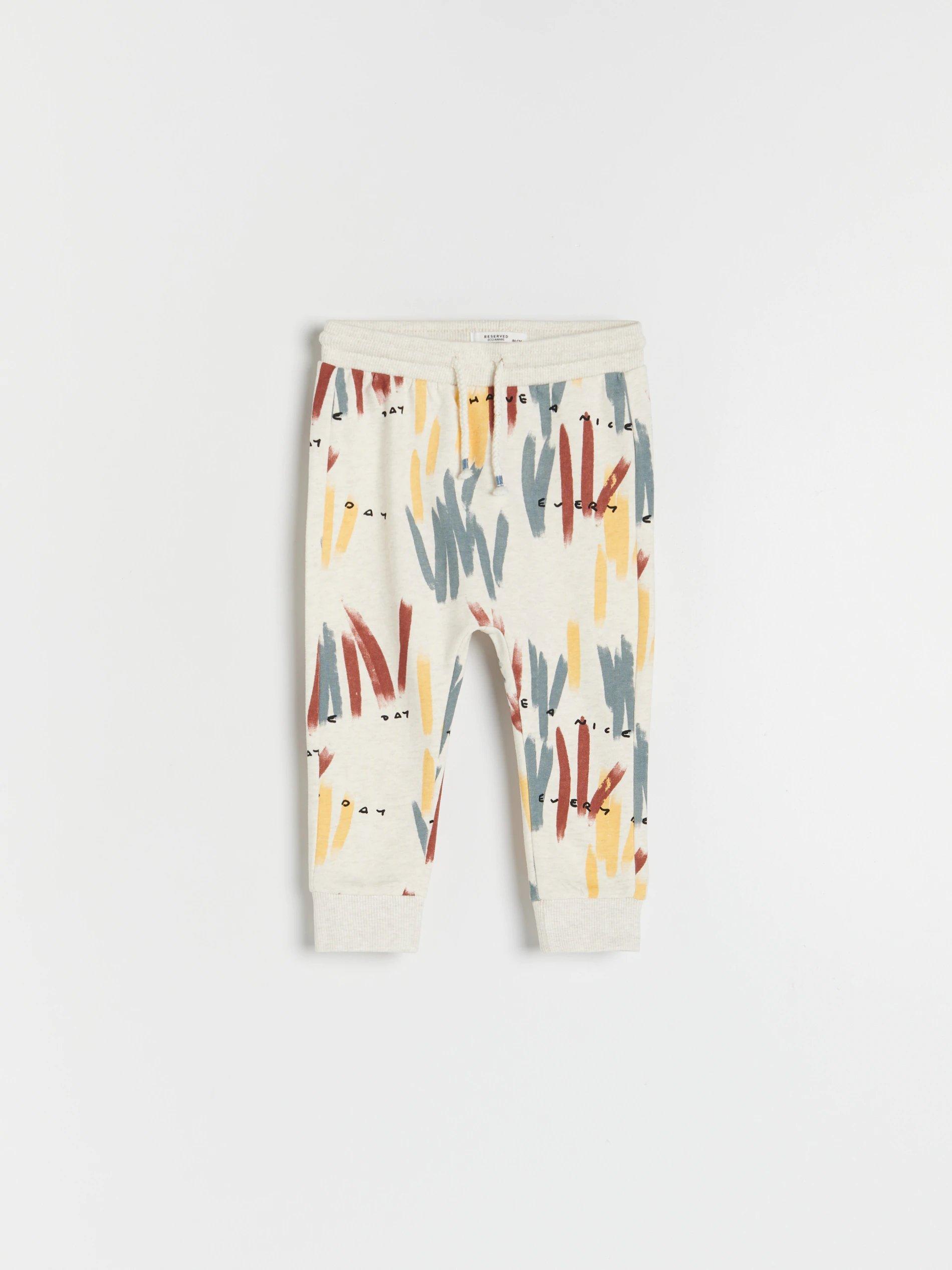 Nude Printed Joggers, Kids Boy, , large image number 0