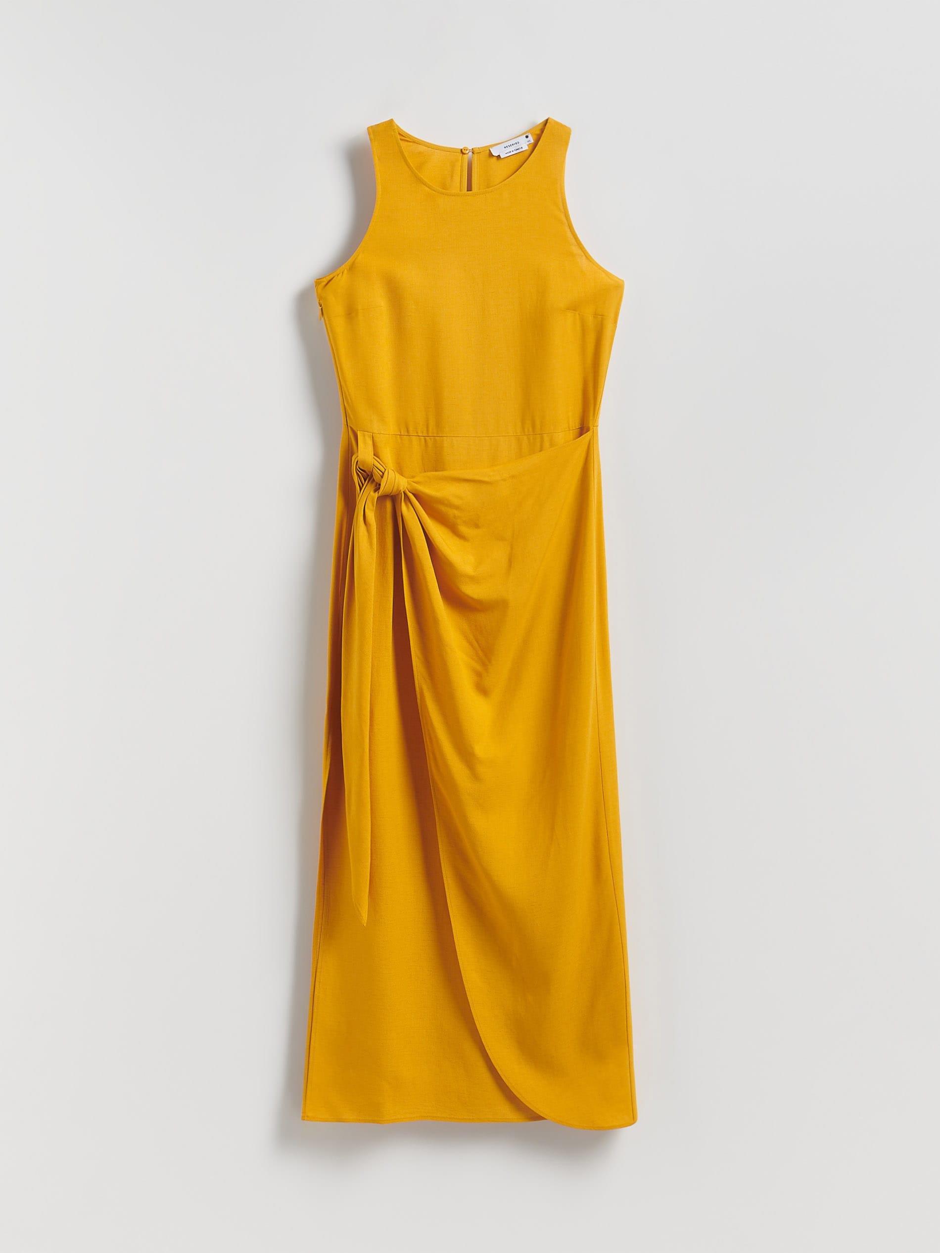 Yellow Dress With Decorative Tie Detail, Yellow, medium
