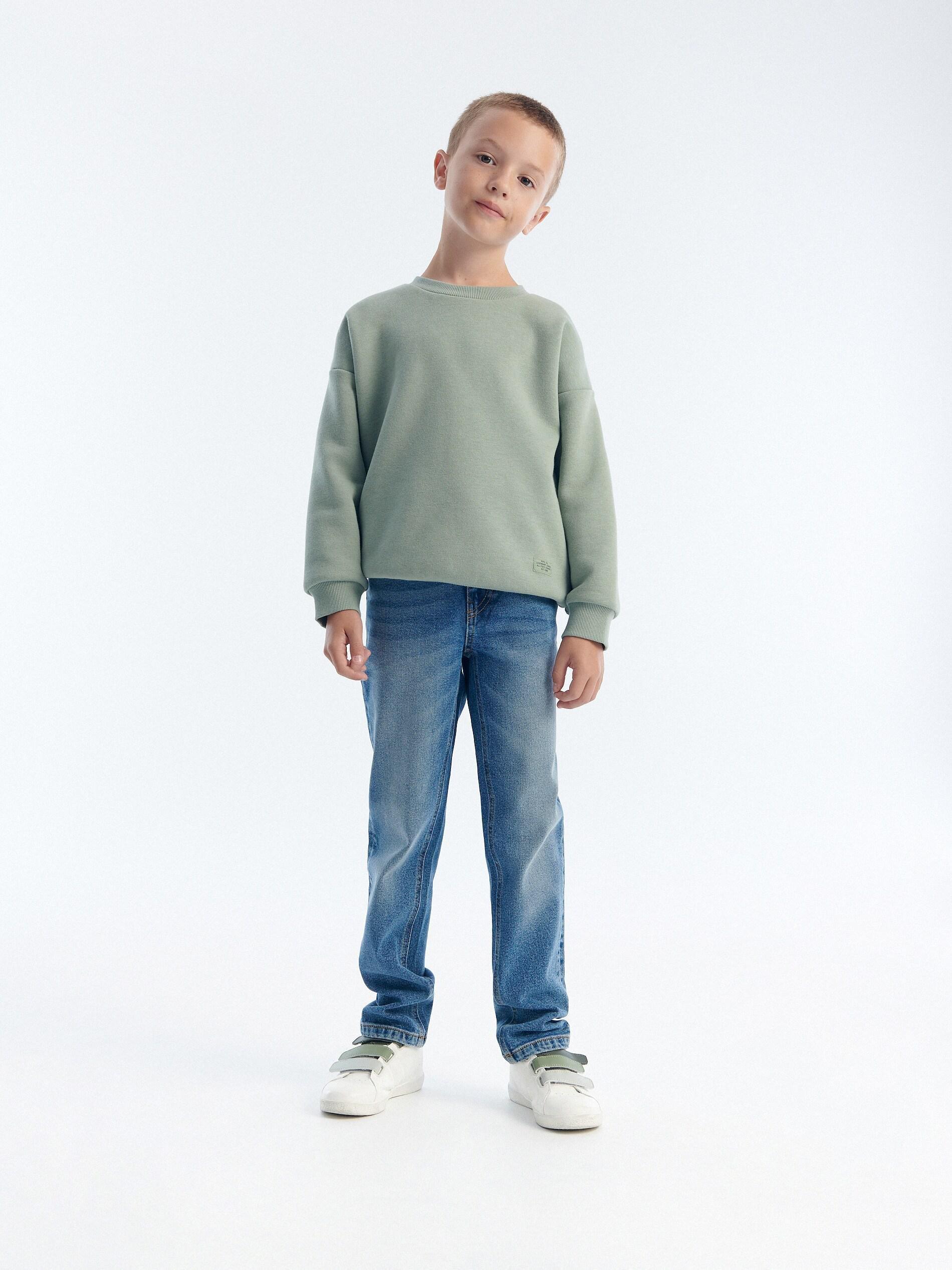 Blue Slim Jeans With Wash Effect, Kids Boys, , large image number 0