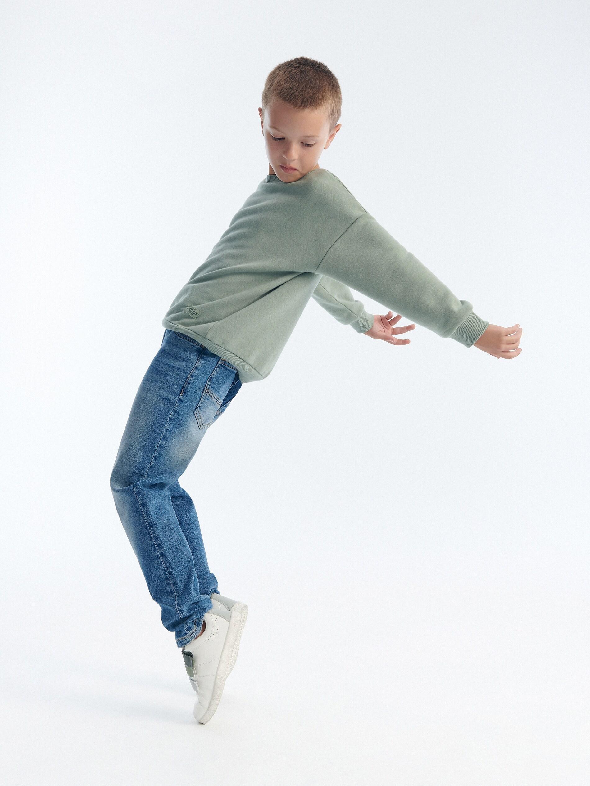Blue Slim Jeans With Wash Effect, Kids Boys, , large image number 1