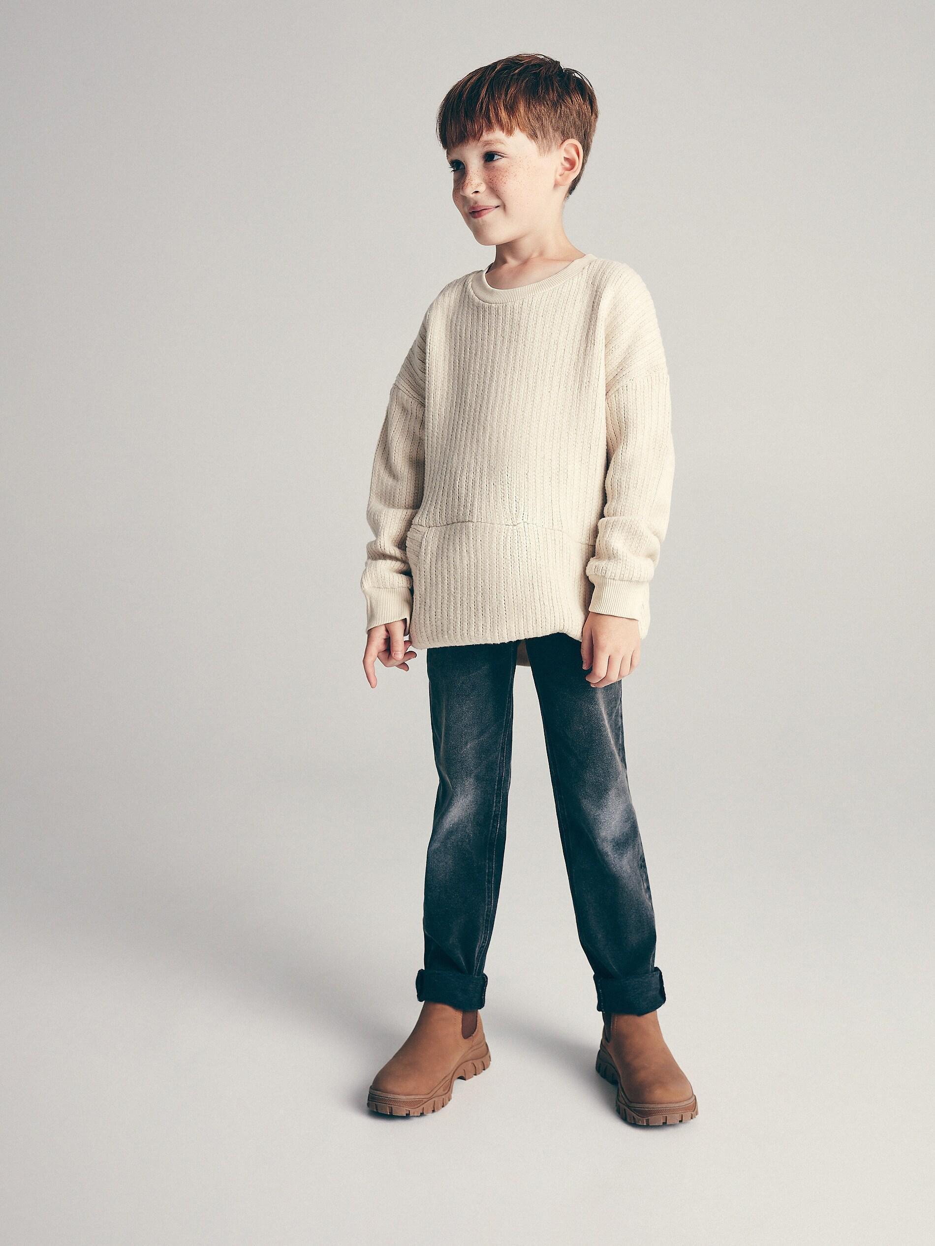 Black Slim Jeans With Wash Effect, Kids Boys, , large image number 0