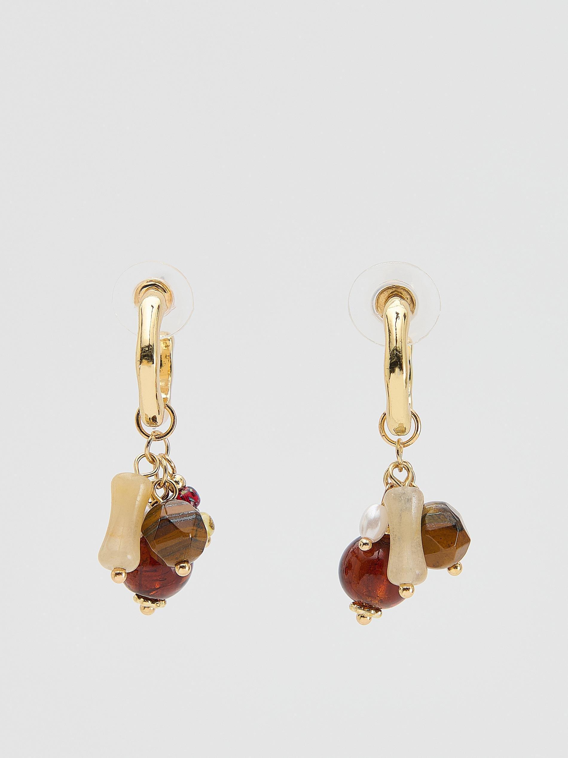 MULTICOLOR Hoop earrings with beads and pendants, Multicolor, large image number 0