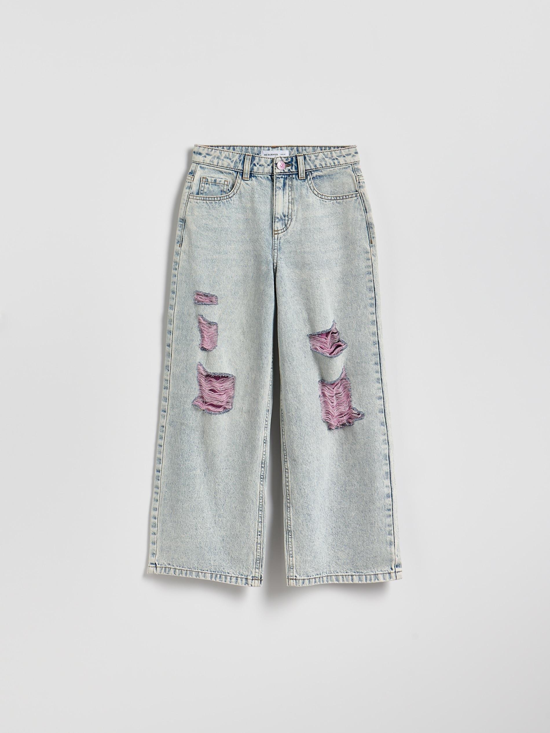 Blue Distressed Jeans, Blue, large image number 2