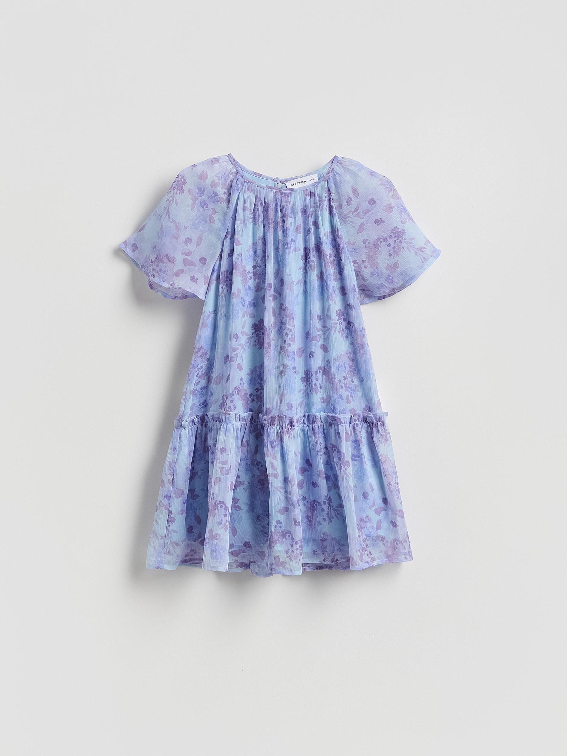 Blue Floral Dress, Blue, large image number 0