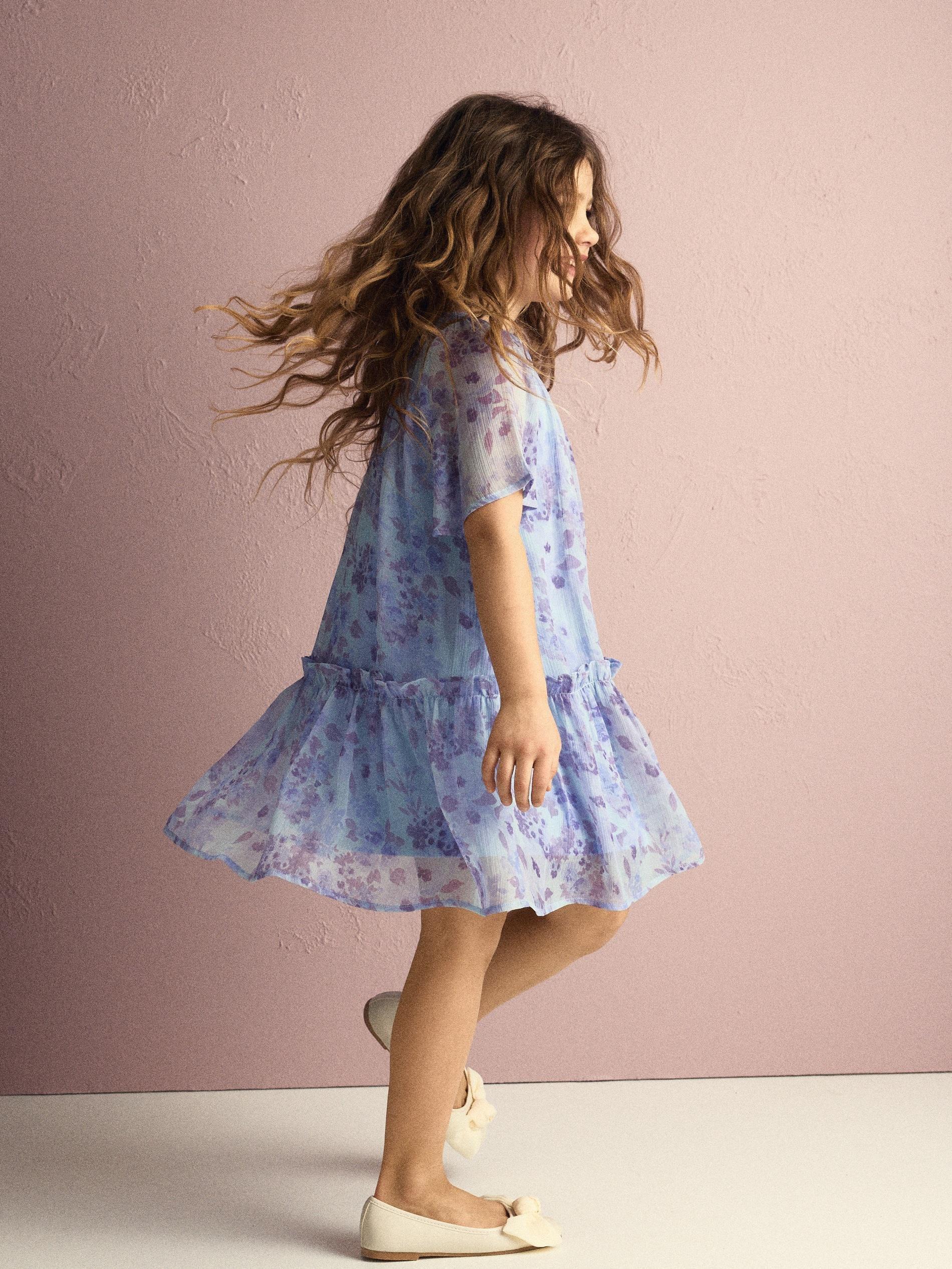 Blue Floral Dress, Blue, large image number 2