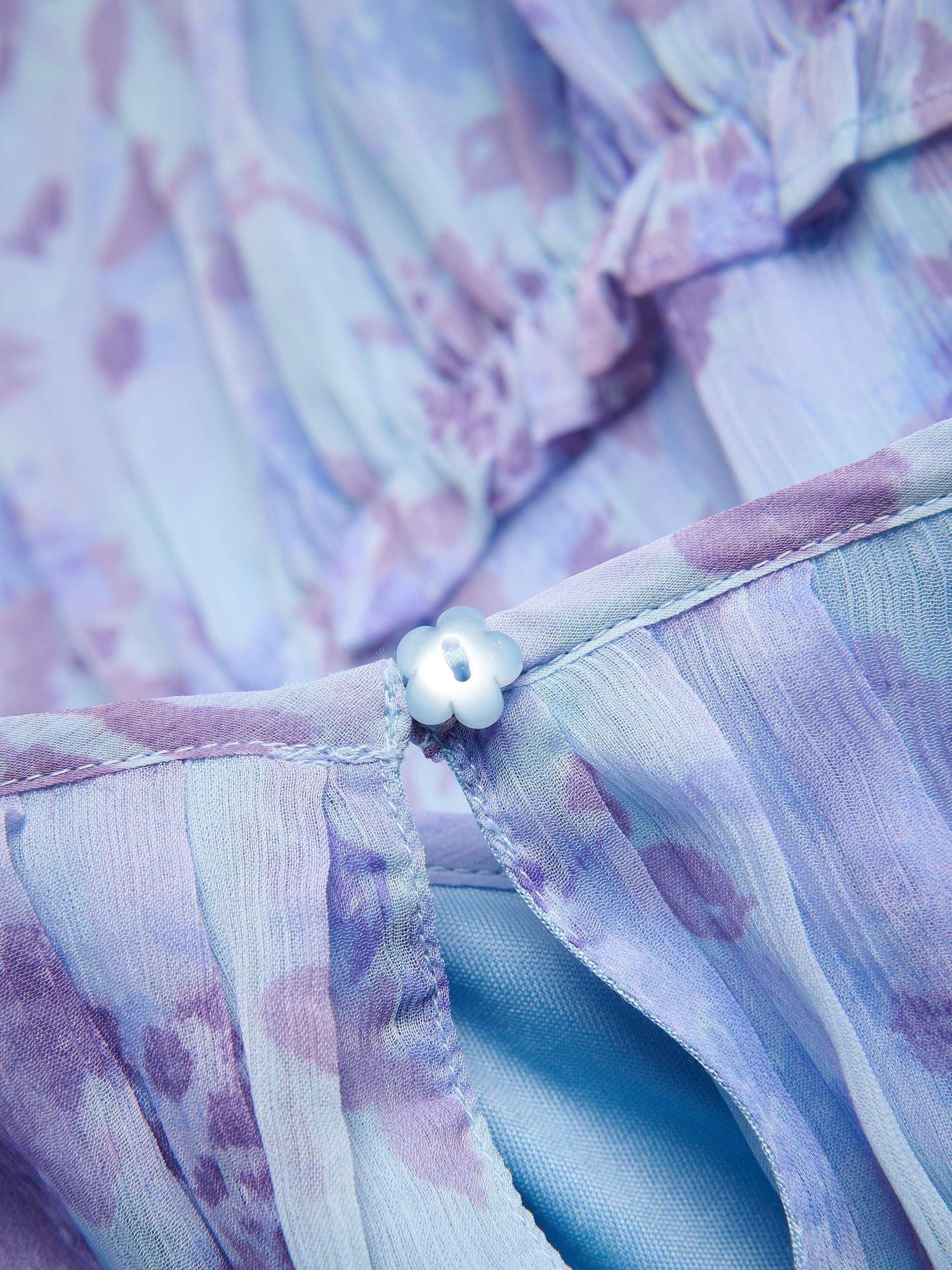 Blue Floral Dress, Blue, large image number 3
