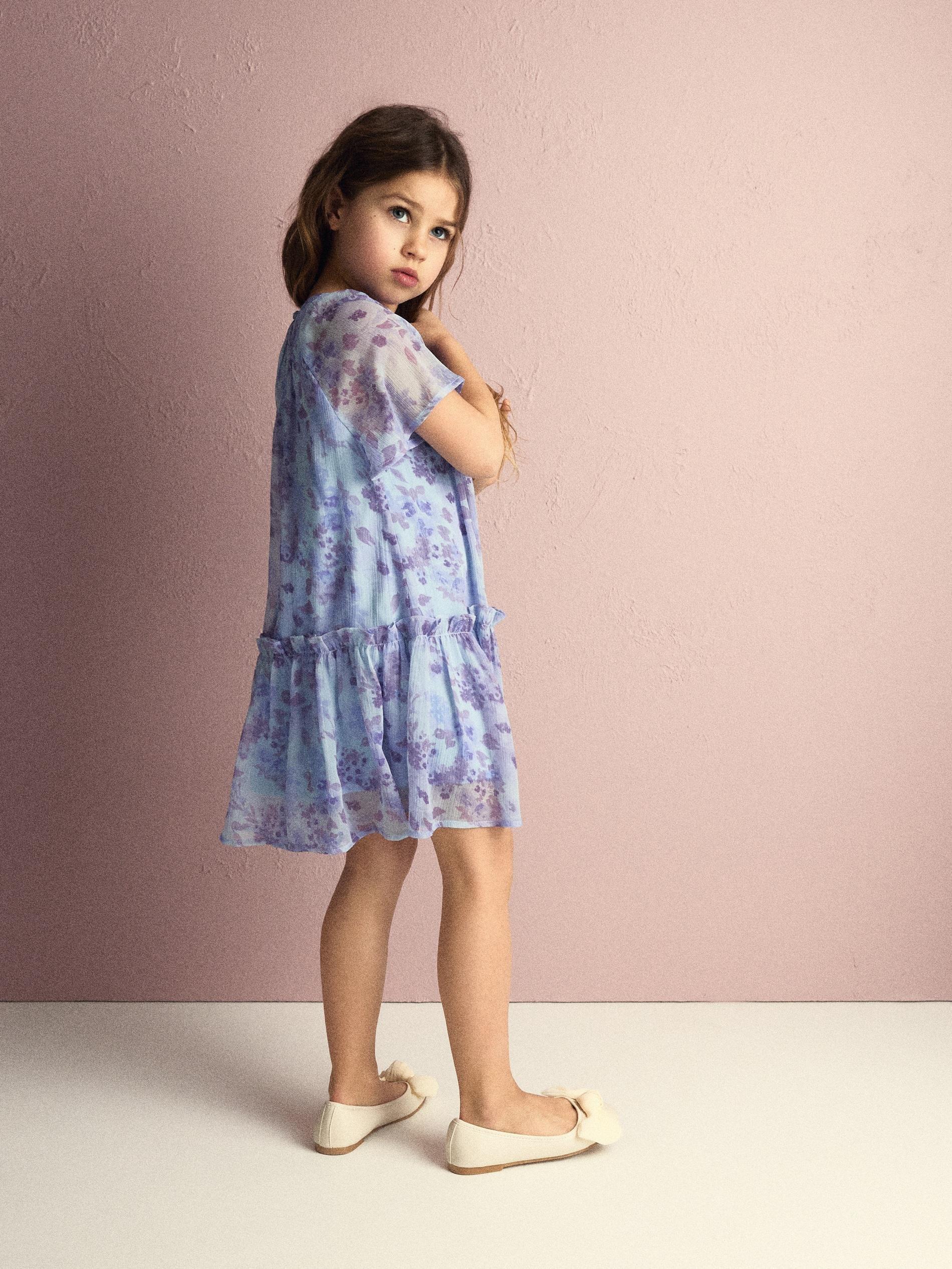 Blue Floral Dress, Blue, large image number 4