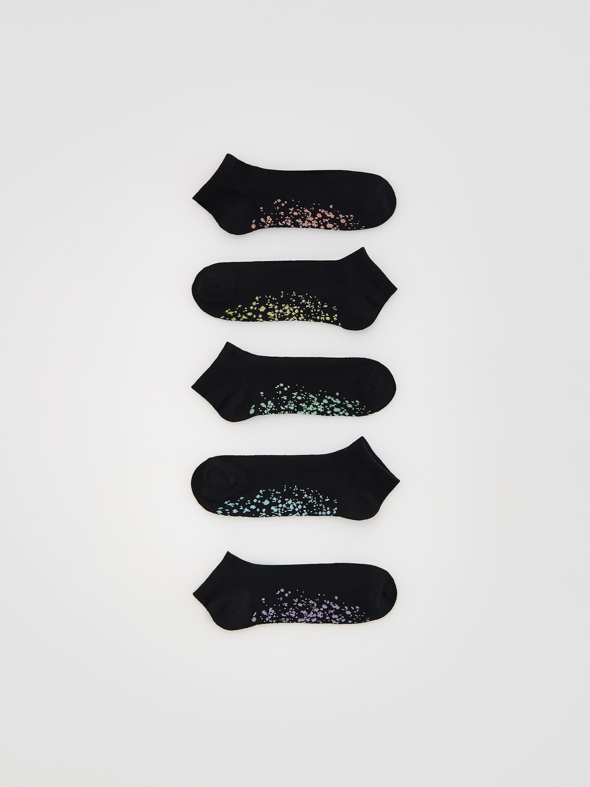Black Cotton Socks 5 Pack, Black, medium