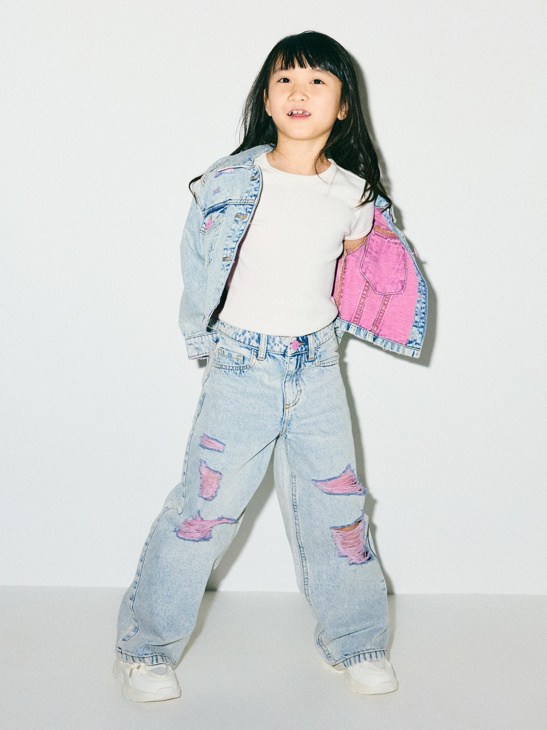 Blue Denim Jacket With Wash Effect, Blue, large image number 1
