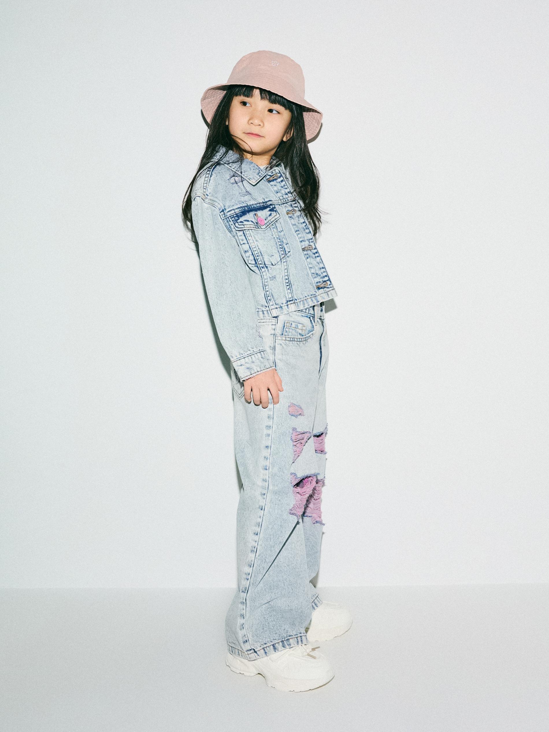 Blue Denim Jacket With Wash Effect, Blue, large image number 2