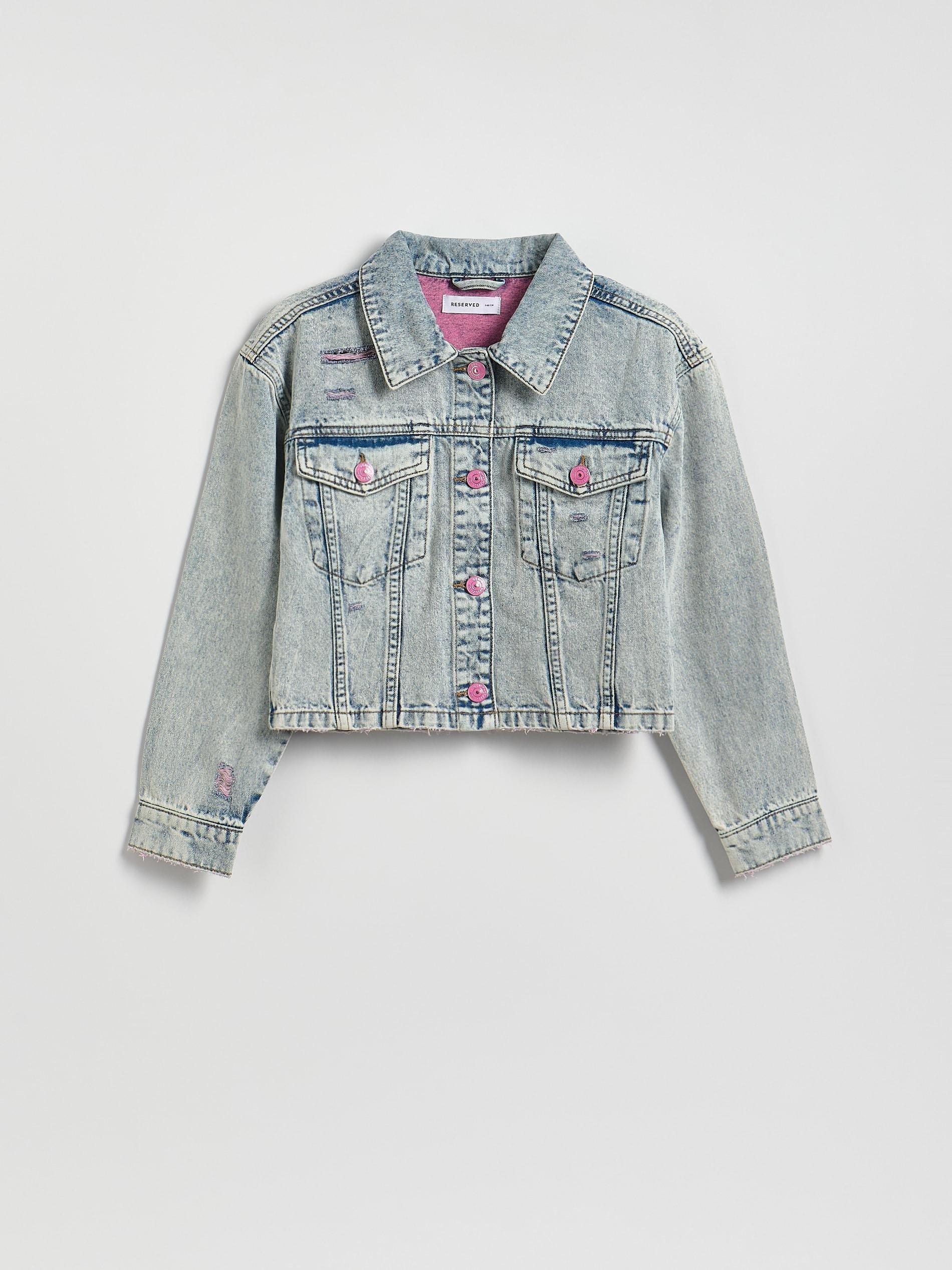 Blue Denim Jacket With Wash Effect, Blue, large image number 3