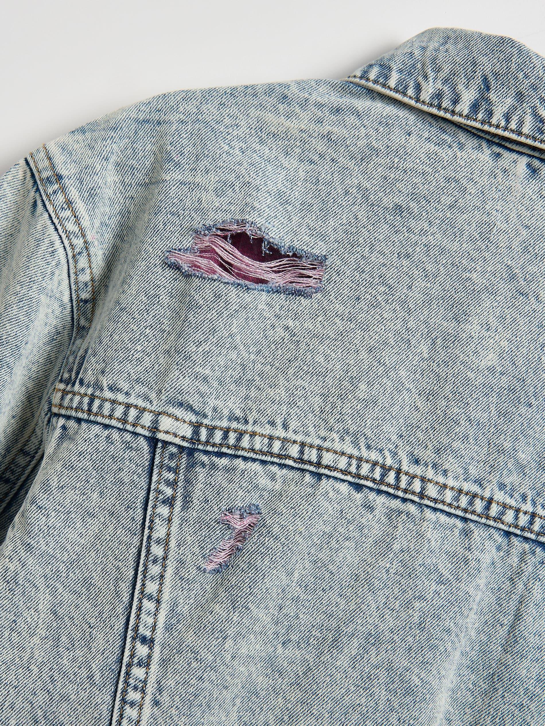 Blue Denim Jacket With Wash Effect, Blue, large image number 4