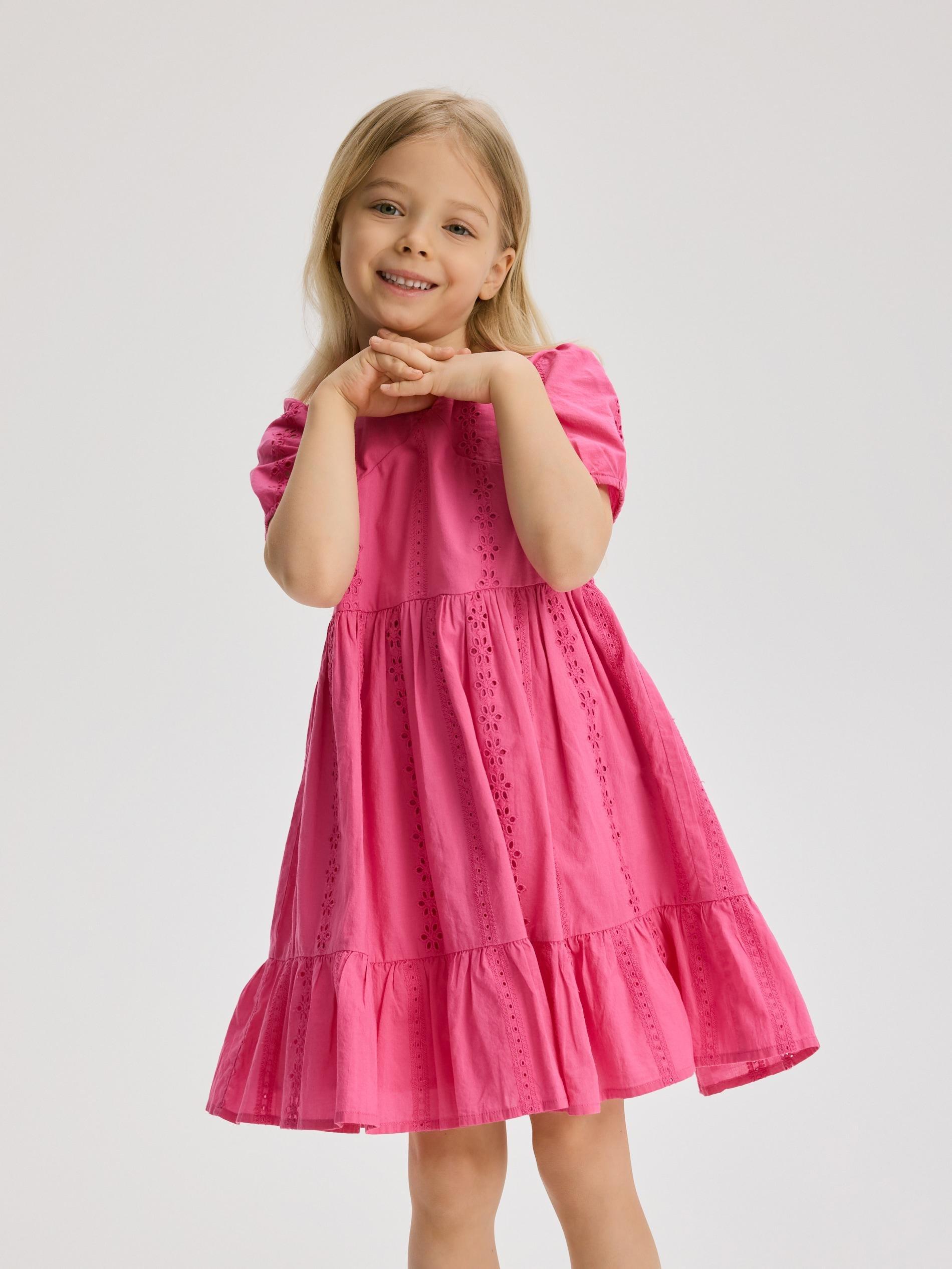 Hot Pink Cotton Dress, Pink, large image number 0