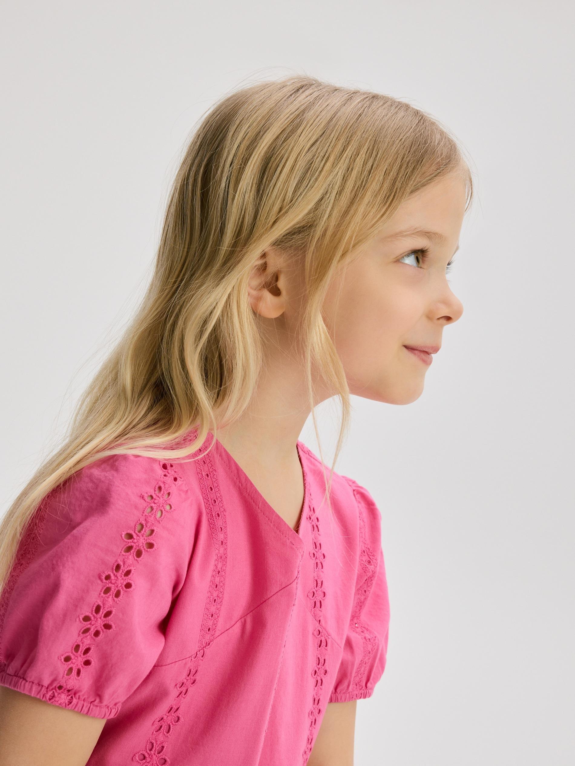 Hot Pink Cotton Dress, Pink, large image number 4