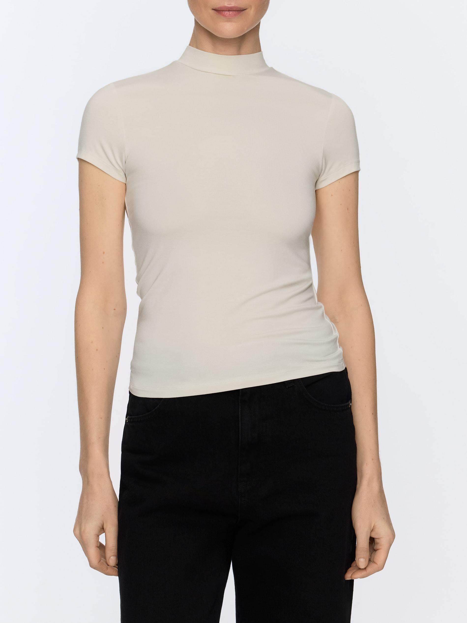 Cream T-Shirt With Bamboo Fibers, Ivory, large image number 0