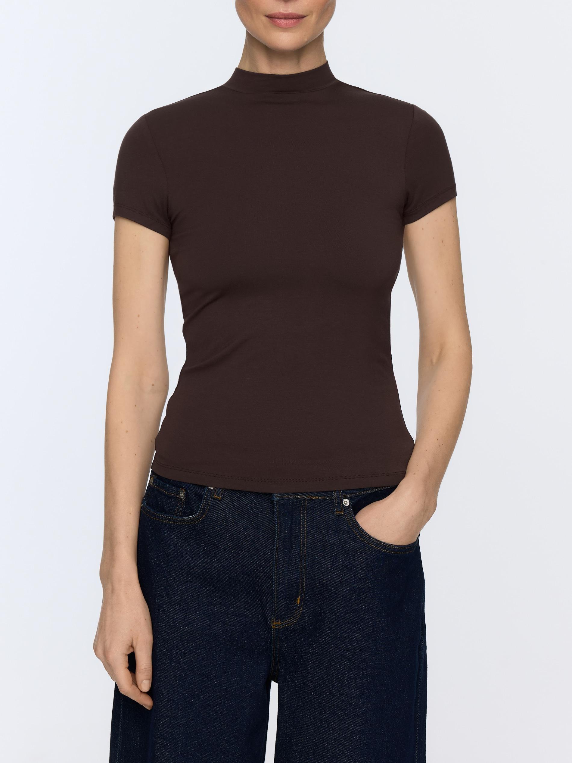 Brown T-Shirt With Bamboo Fibers, Brown, large image number 1