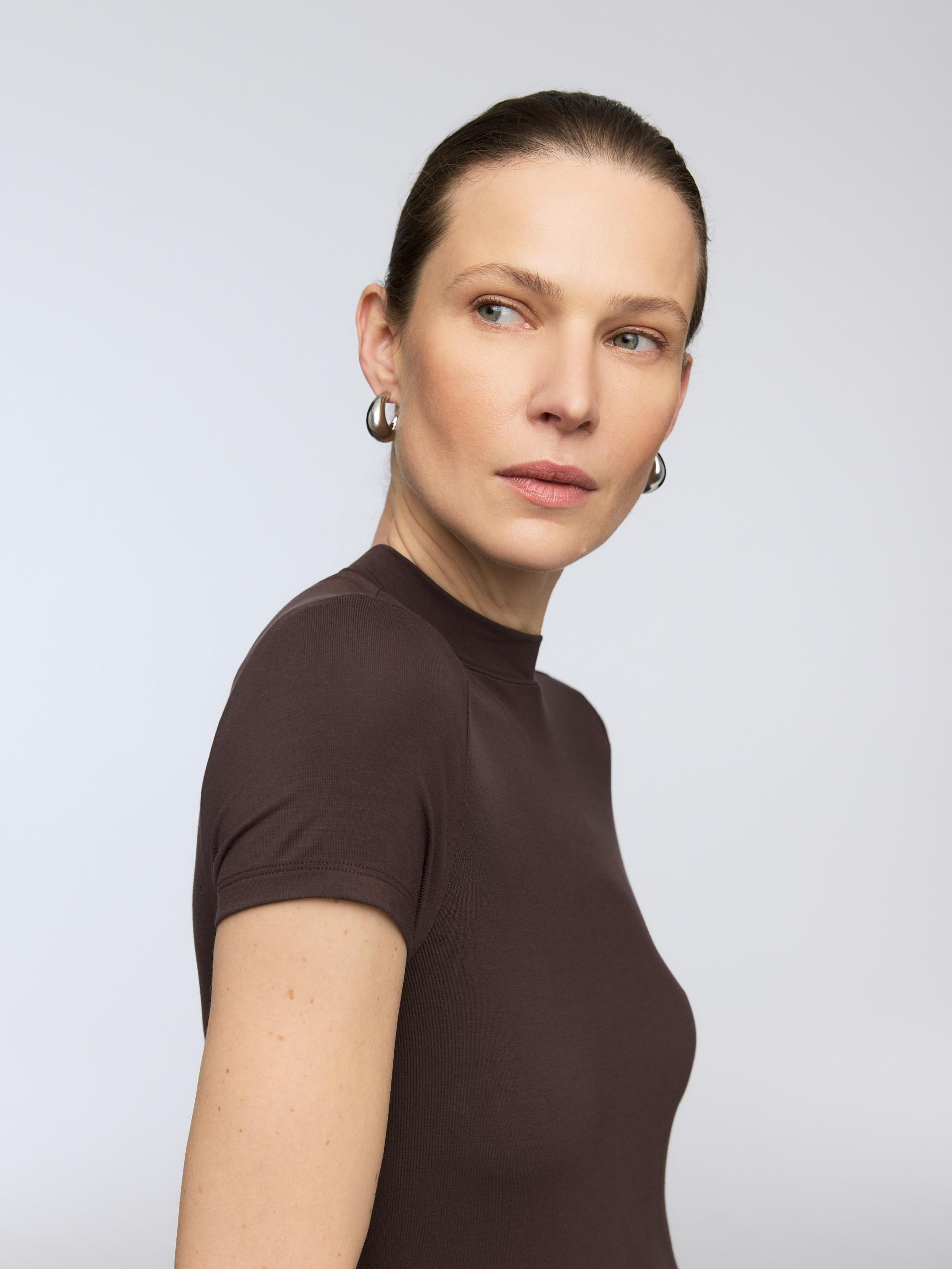 Brown T-Shirt With Bamboo Fibers, Brown, large image number 3
